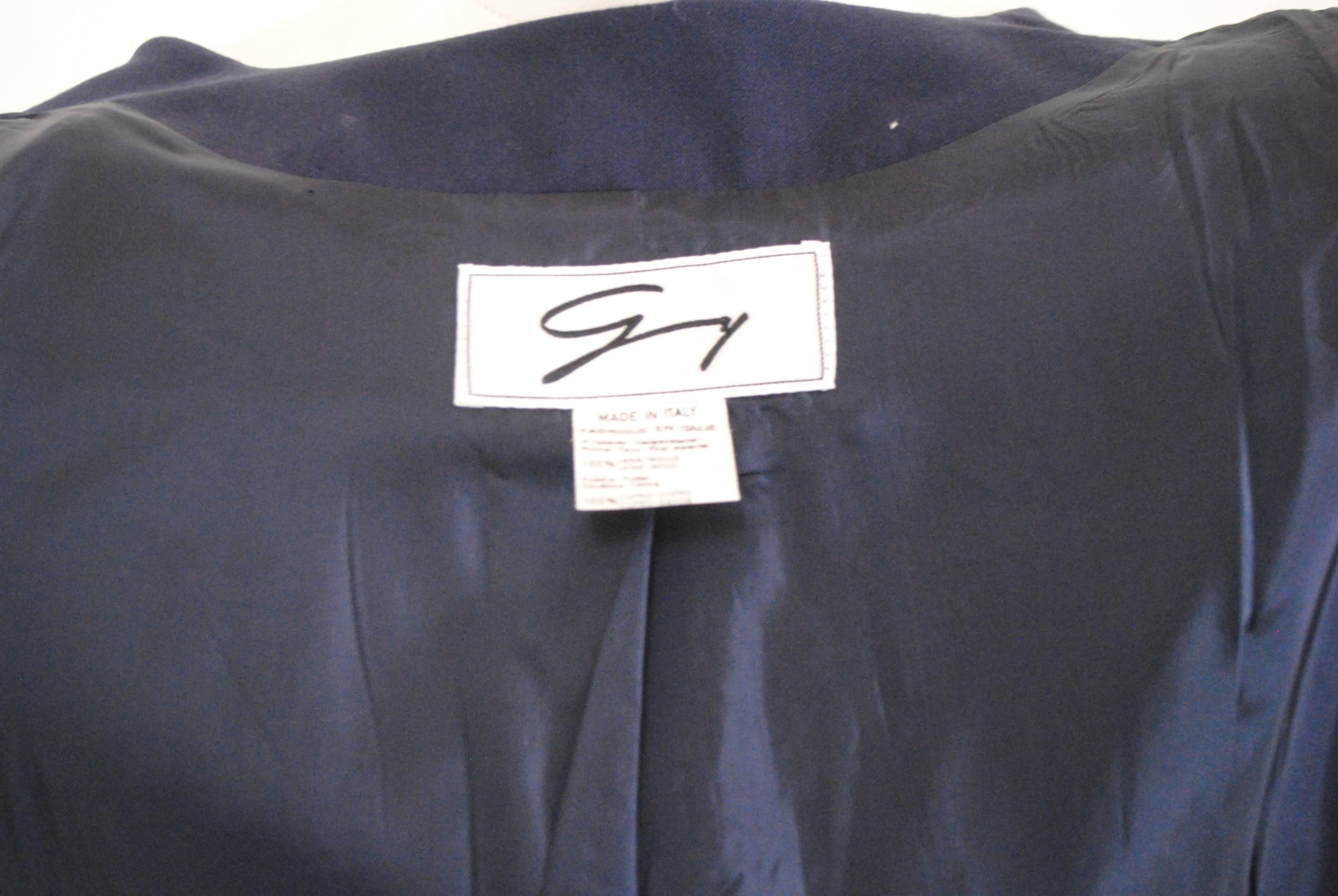 Genny by Gianni Versace Blu Wool Gold Bottons Jacket In Excellent Condition For Sale In Capri, IT