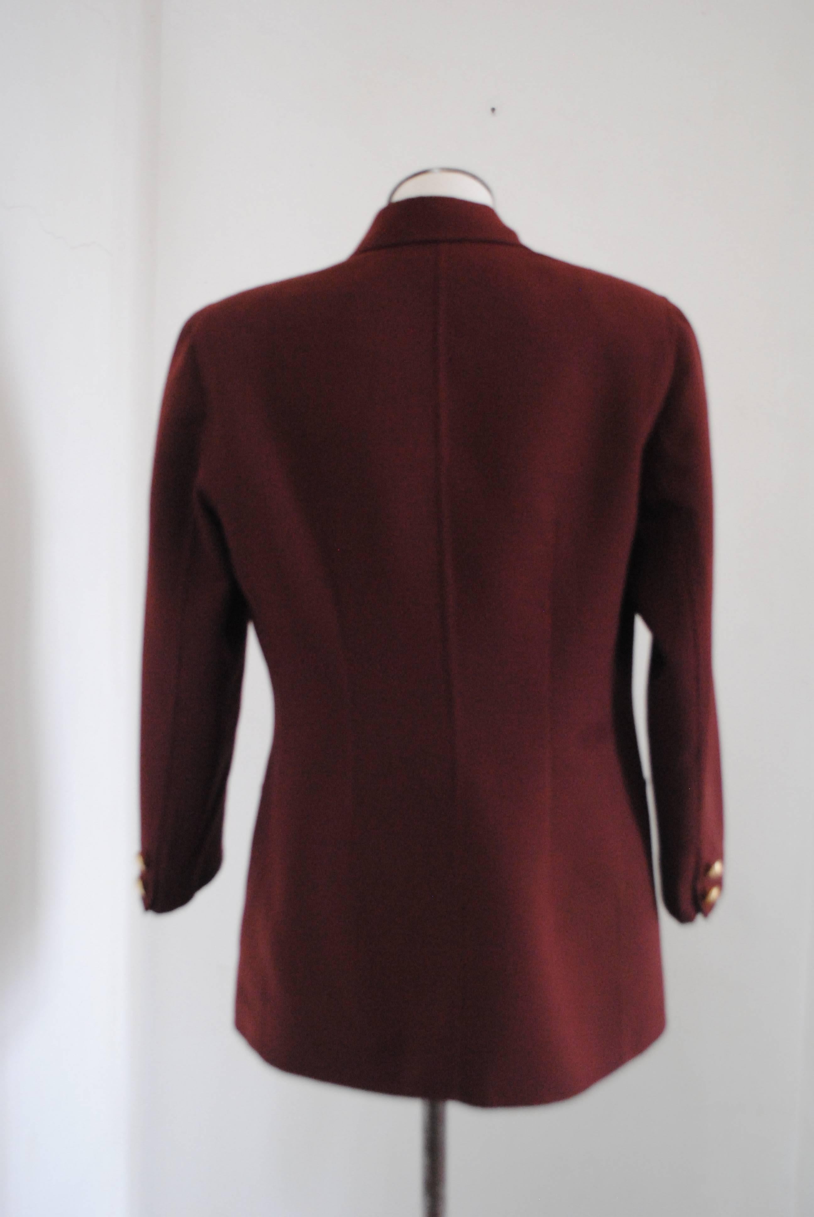 Gucci Brown Gold Hardware Wool Jacket In Excellent Condition For Sale In Capri, IT