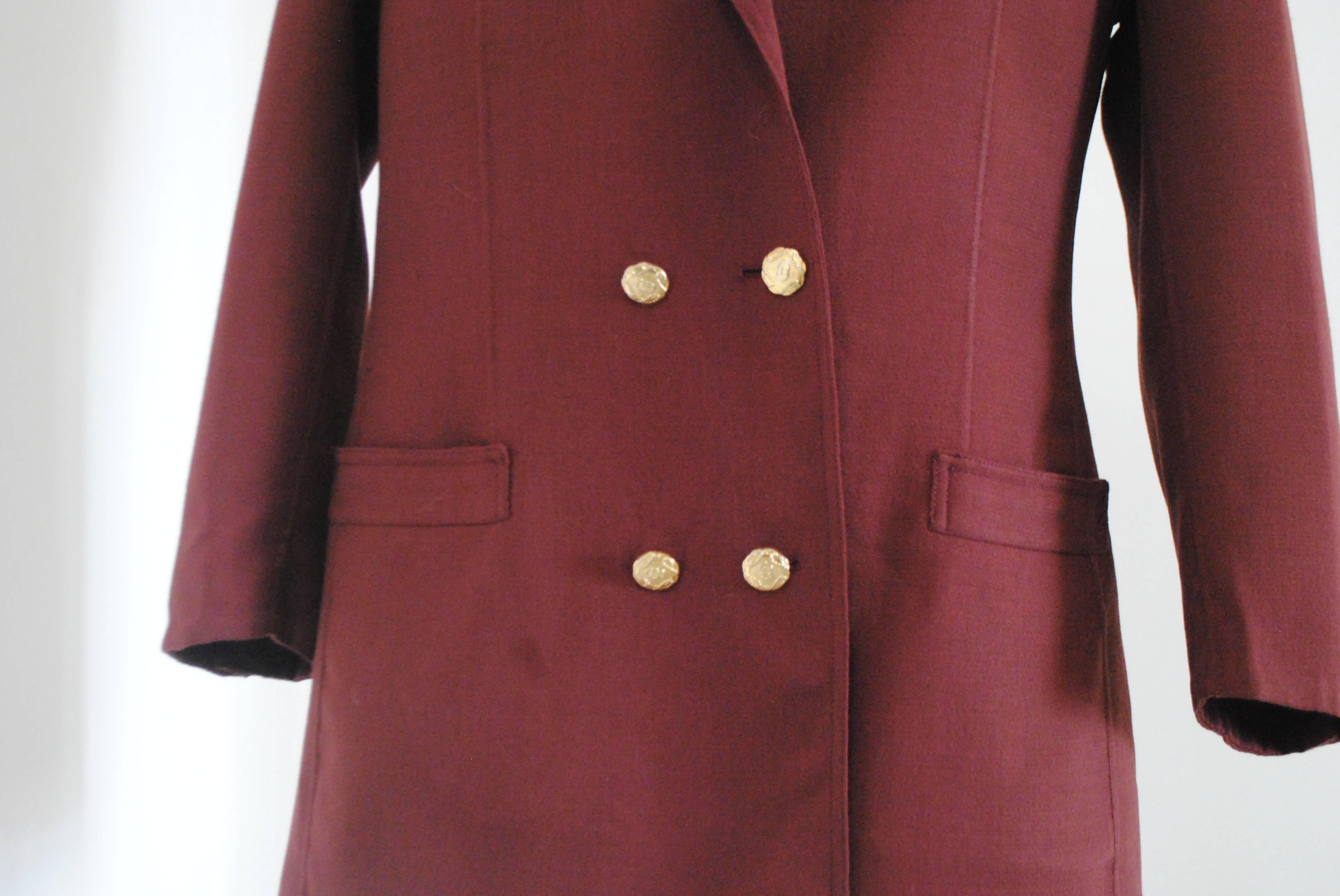 Women's or Men's Gucci Brown Gold Hardware Wool Jacket For Sale