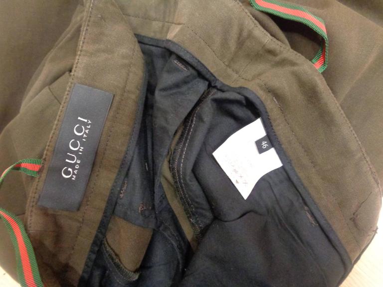 Gucci Brown Cotton Trousers For Sale at 1stDibs | gucci cotton pants
