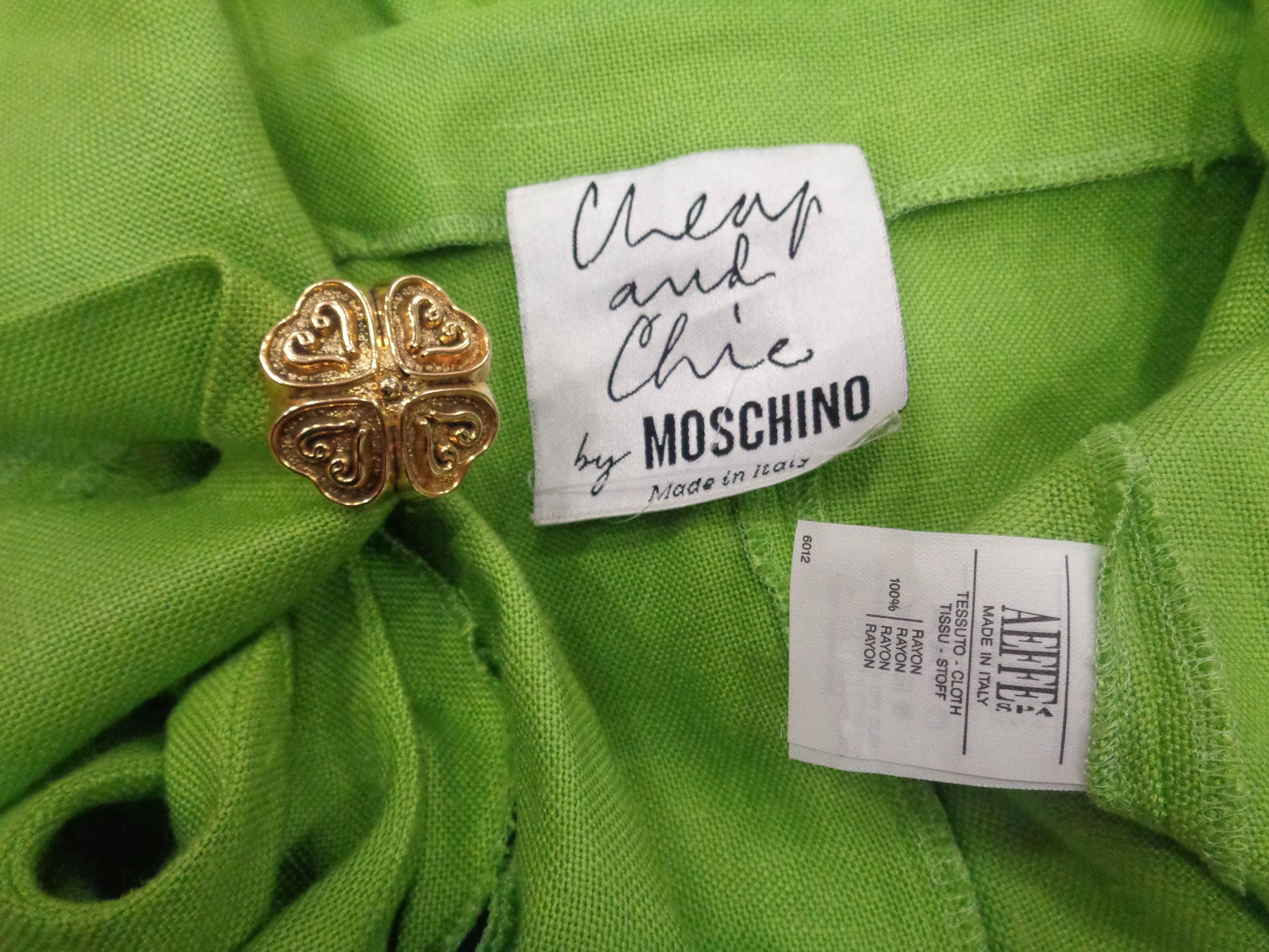 Women's Moschino Green gold tone hardware Dress