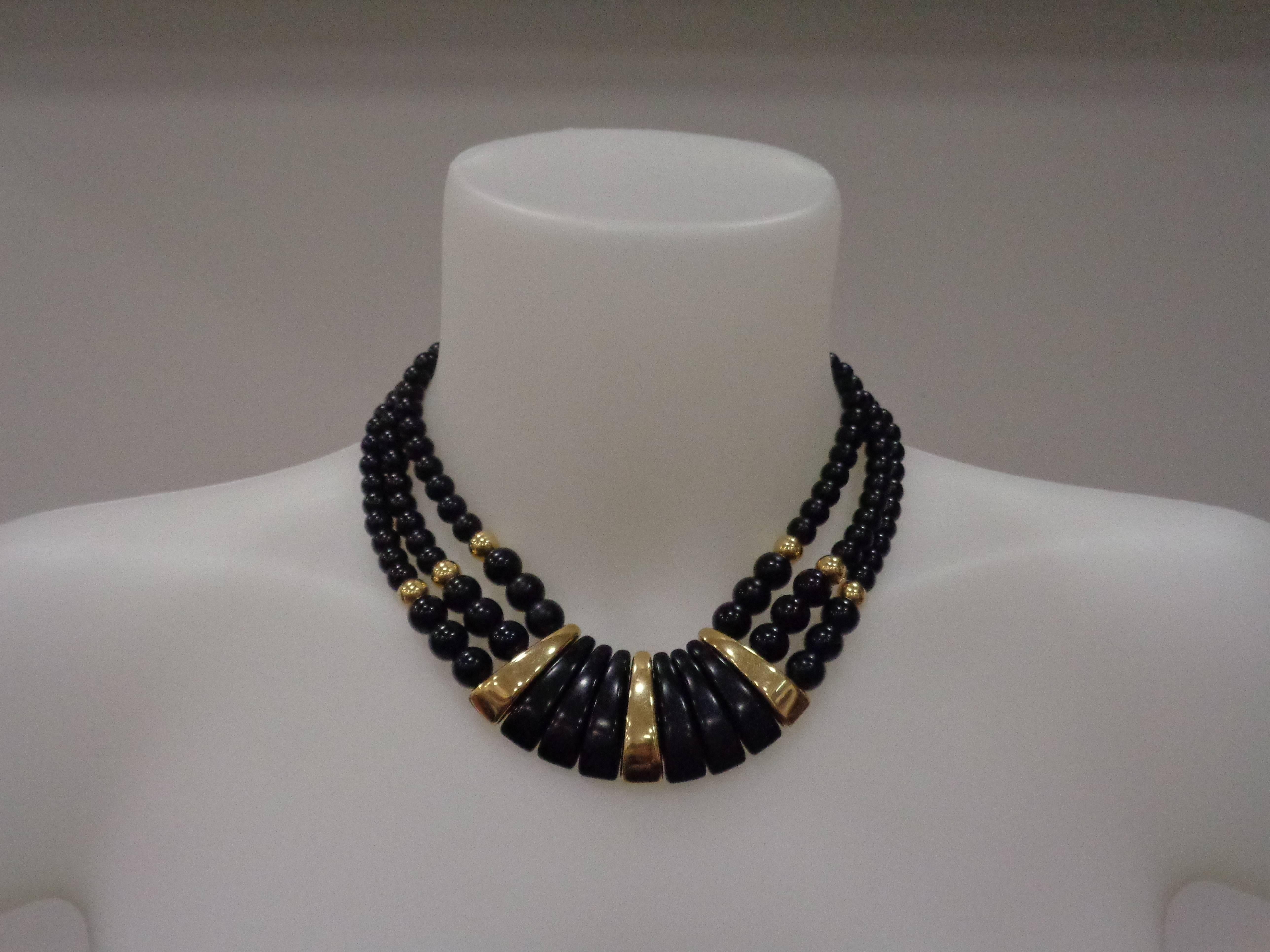 black stone necklace