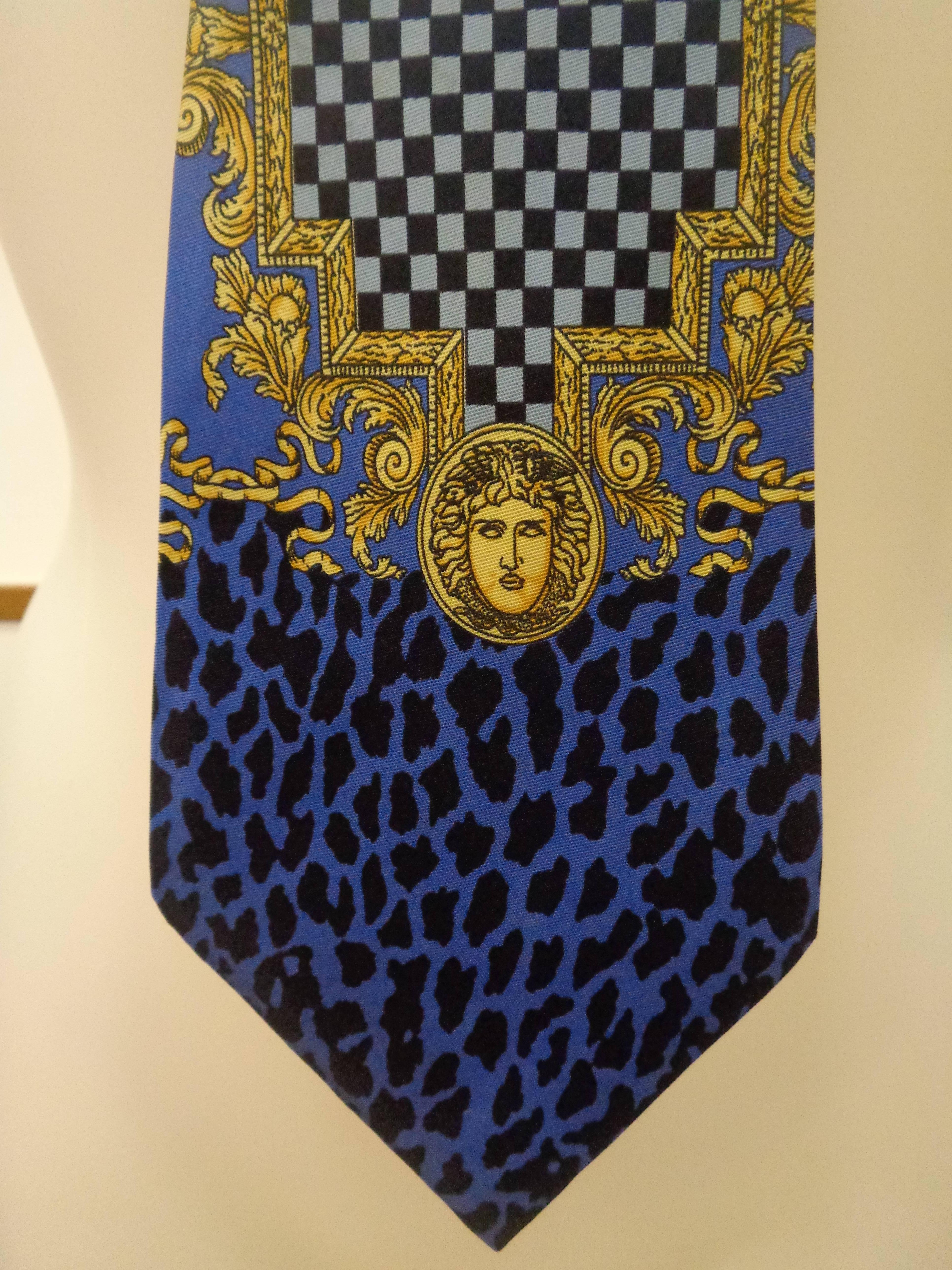 Black Gianni Versace blu Silk Tie