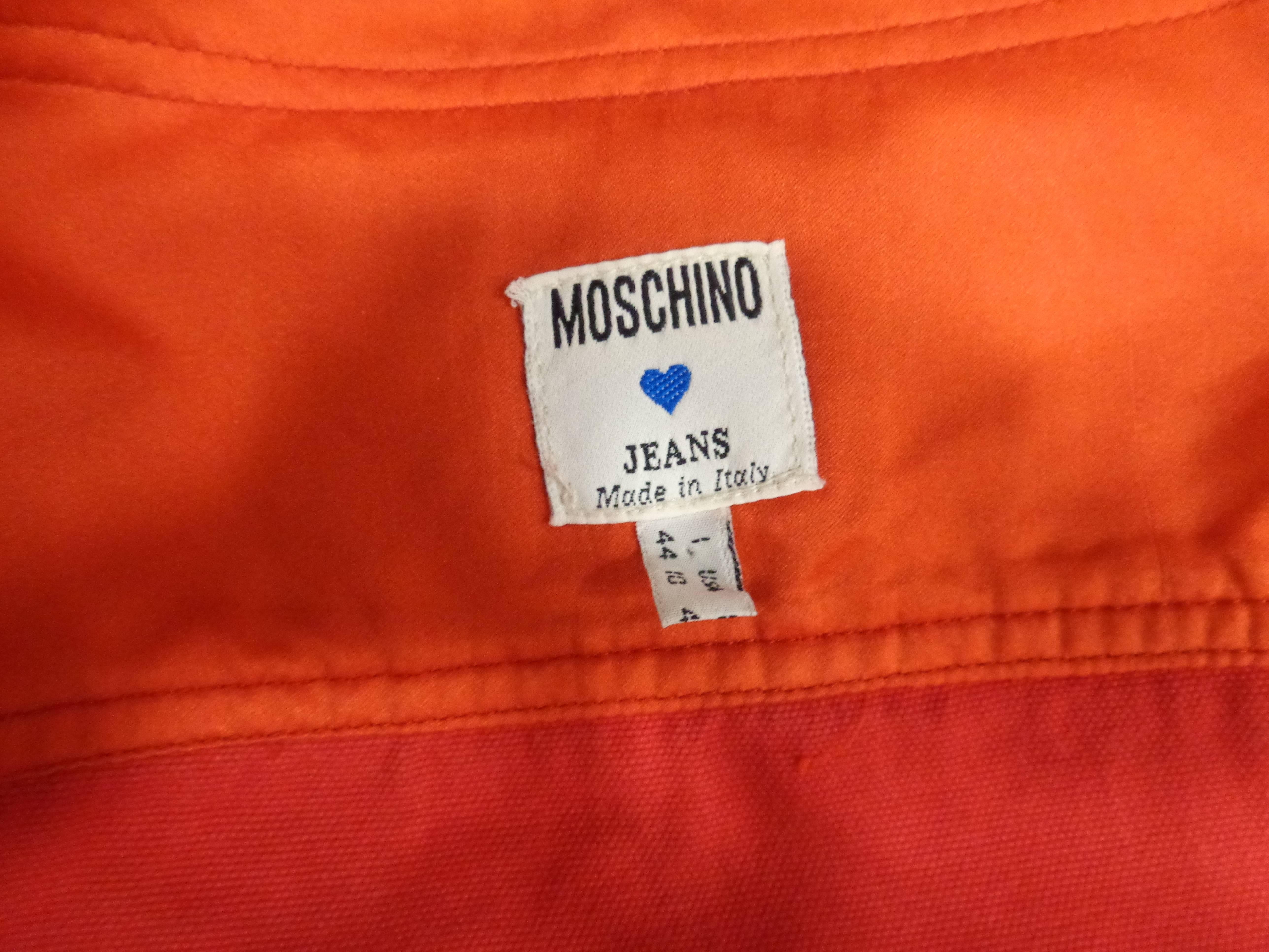 Moschino Jeans by Moschino Red Cotton Jacket 4