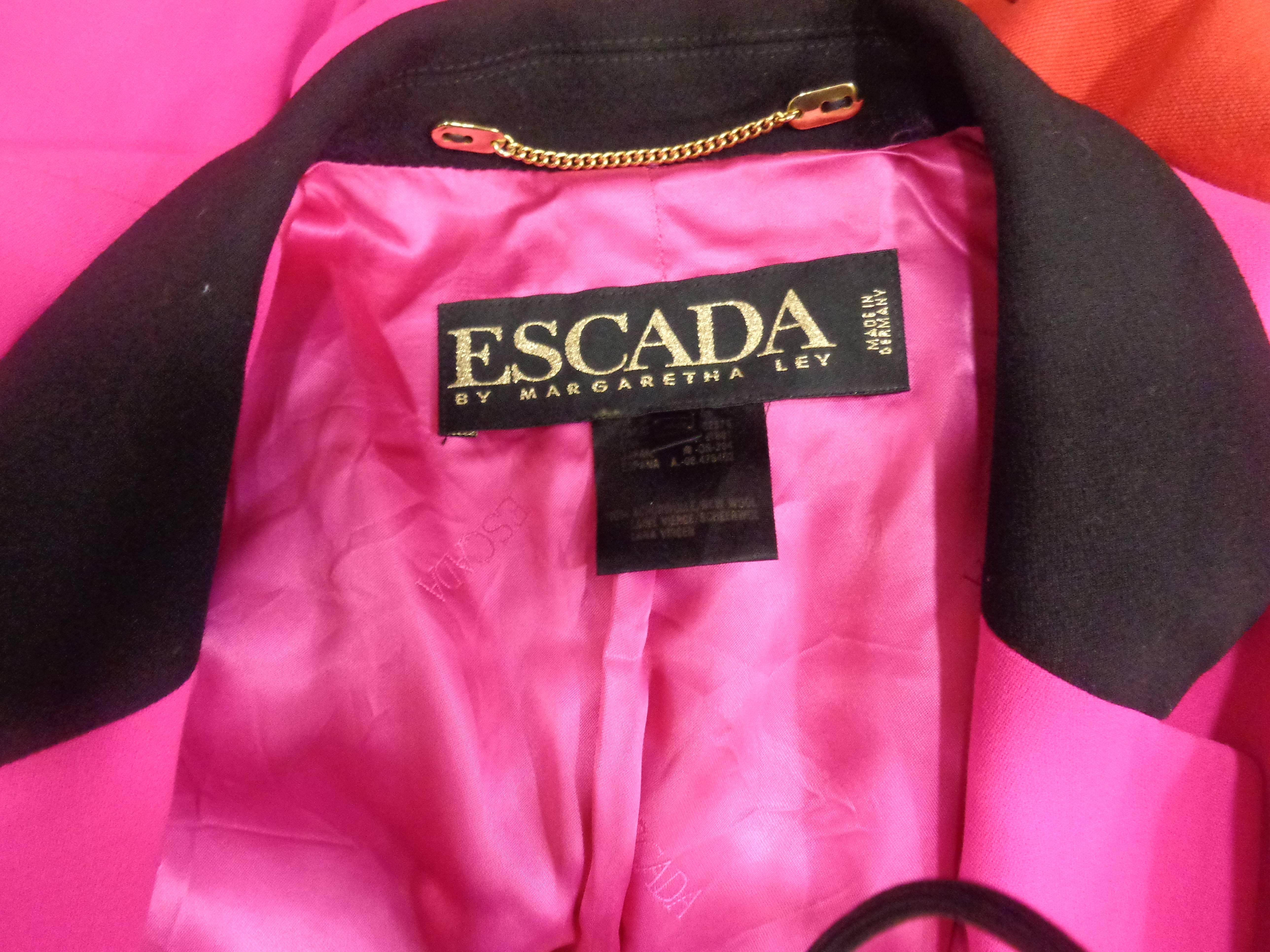 Escada by Margaretha Ley Fucsia Wool Jacket In Excellent Condition For Sale In Capri, IT