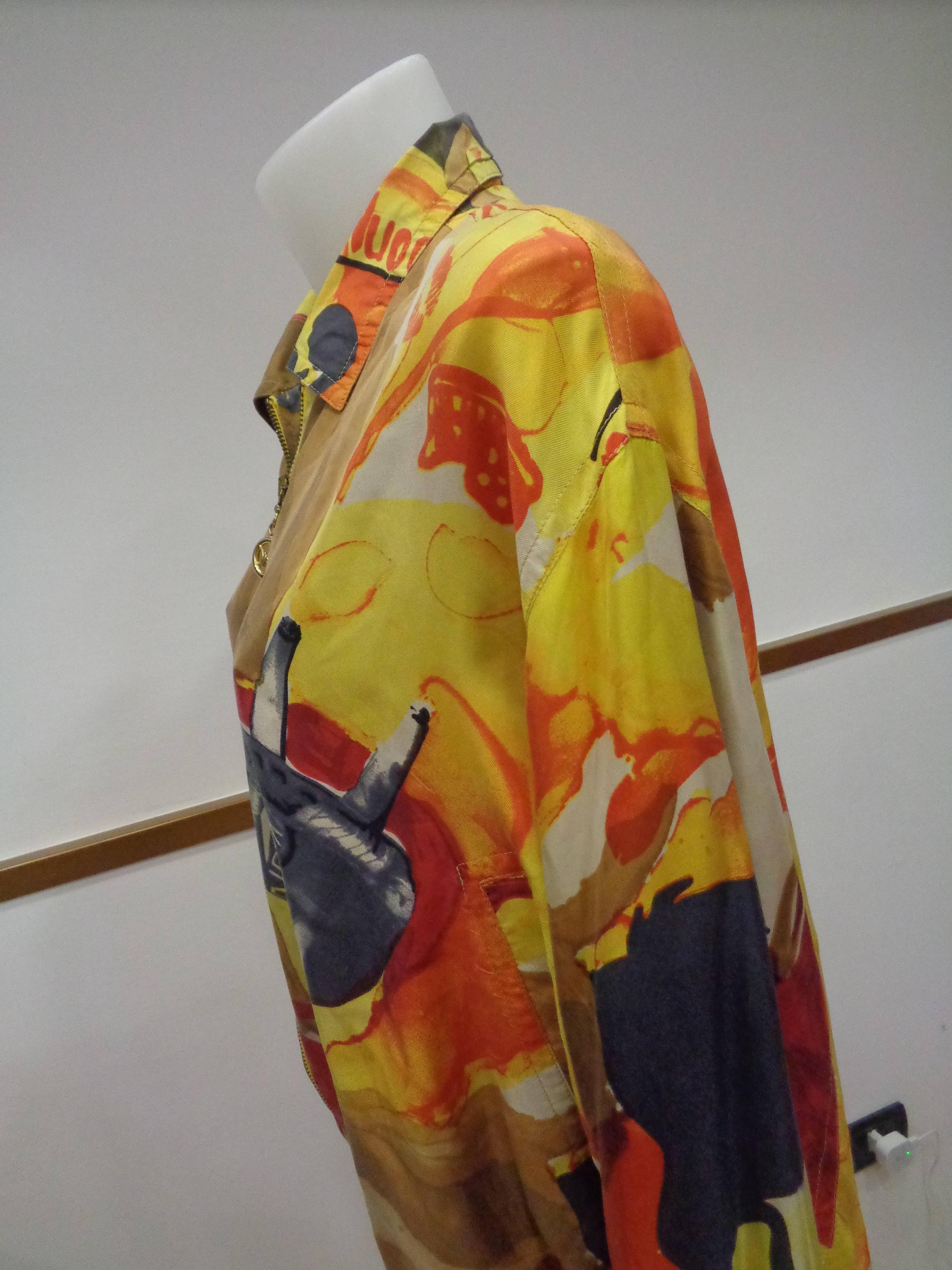 Women's or Men's Iceberg 1992 multicolour Silk Bomber Jacket