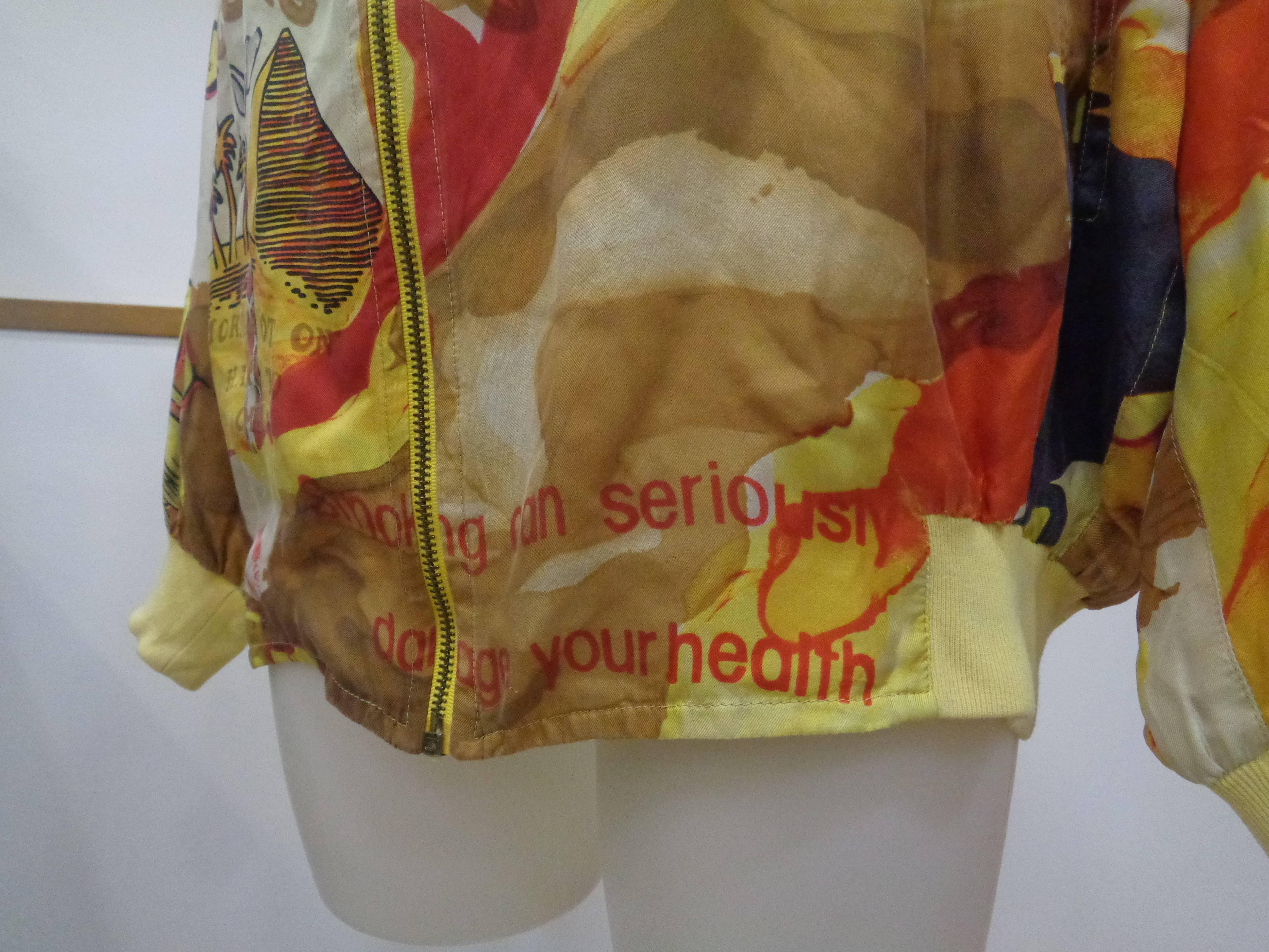 Iceberg multicolour Silk Bomber Jacket

Totally made in italy in 1992

Composition: Silk

Size 42