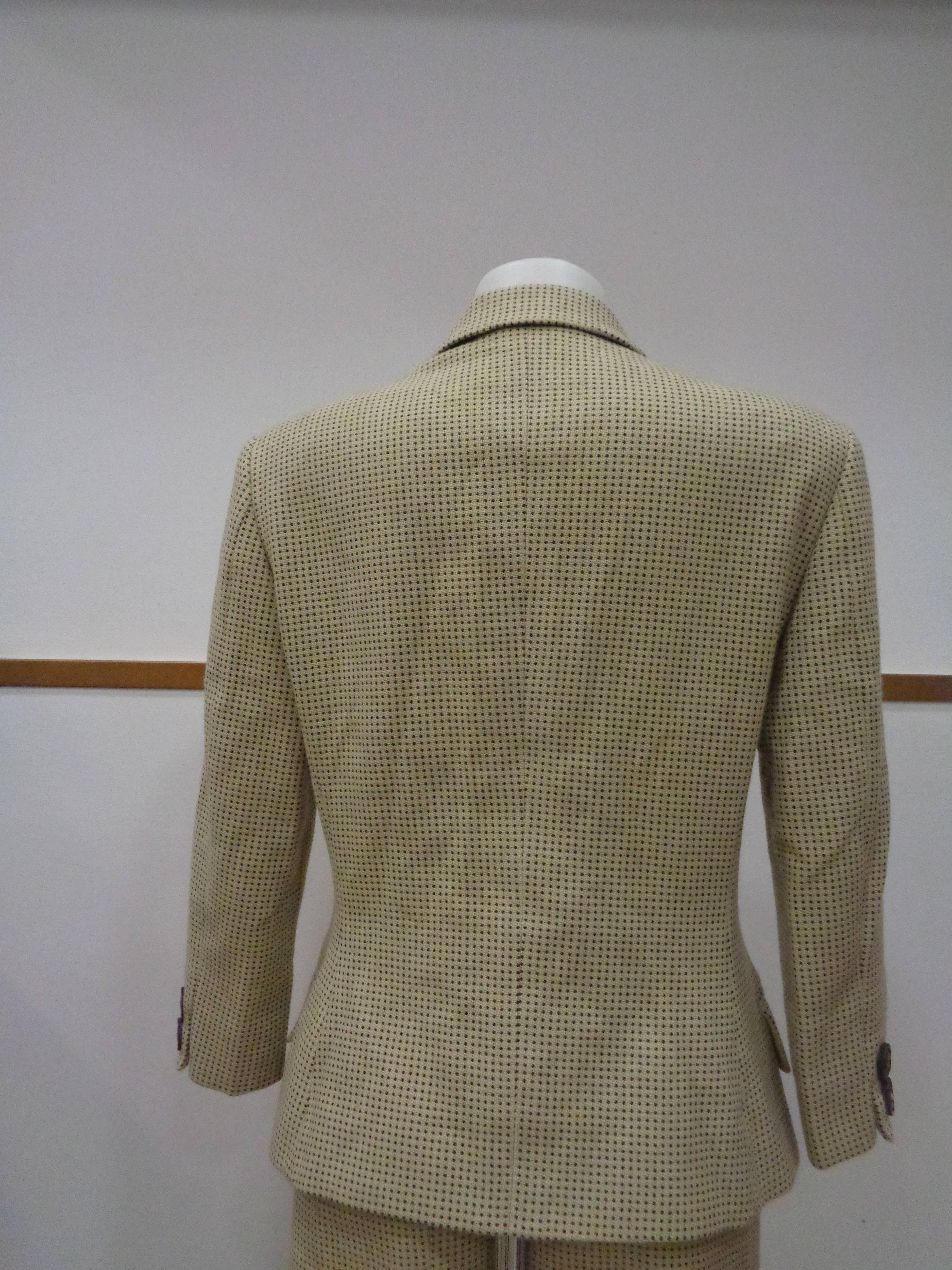 Tailleur jupe en laine beige Moschino Couture Pour femmes en vente