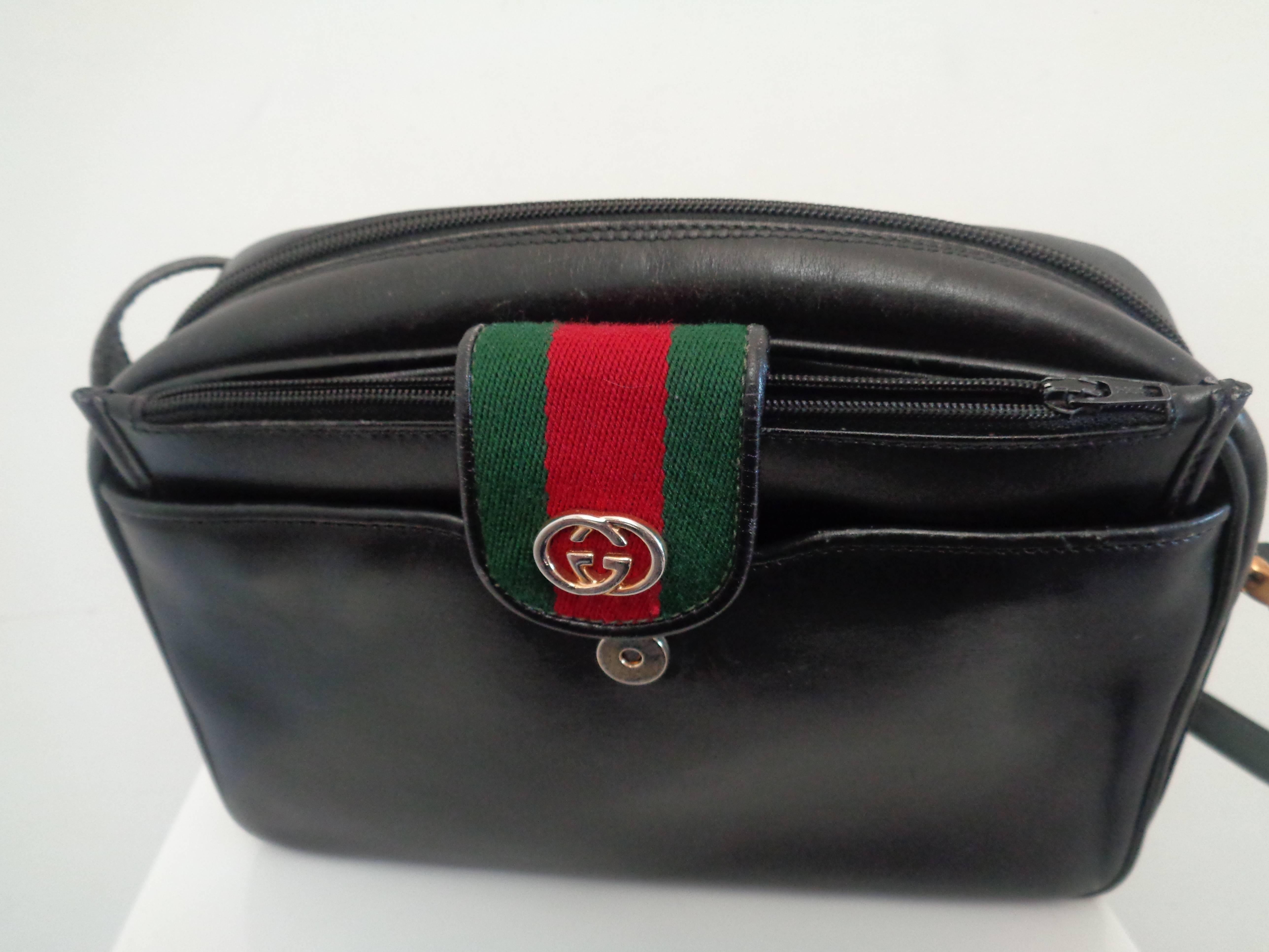 1970s Gucci black leather Shoulder Bag In Good Condition In Capri, IT
