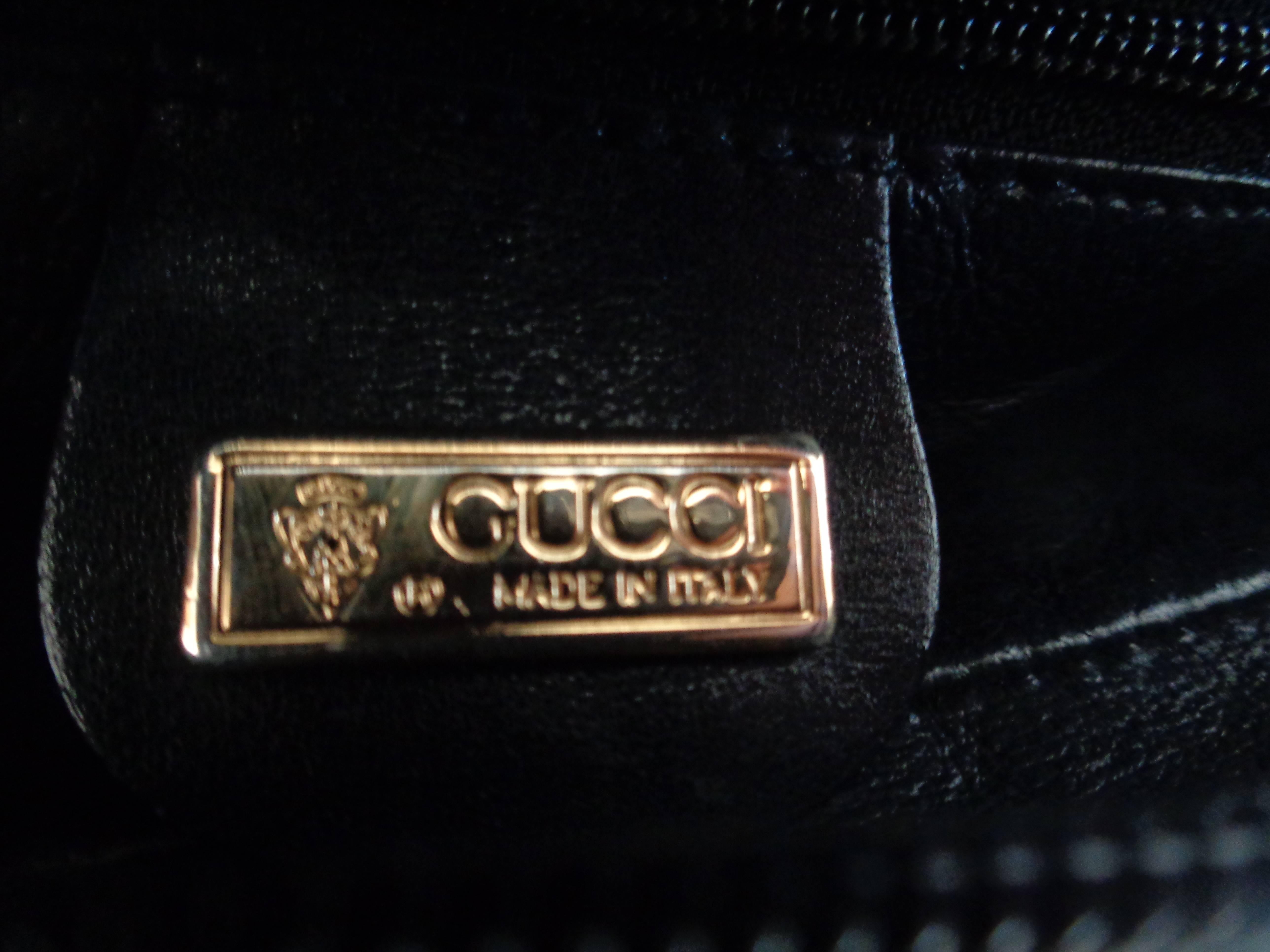 1970s Gucci black leather Shoulder Bag 1