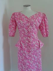 Ungaro Solo Donna Paris White pink flower dress