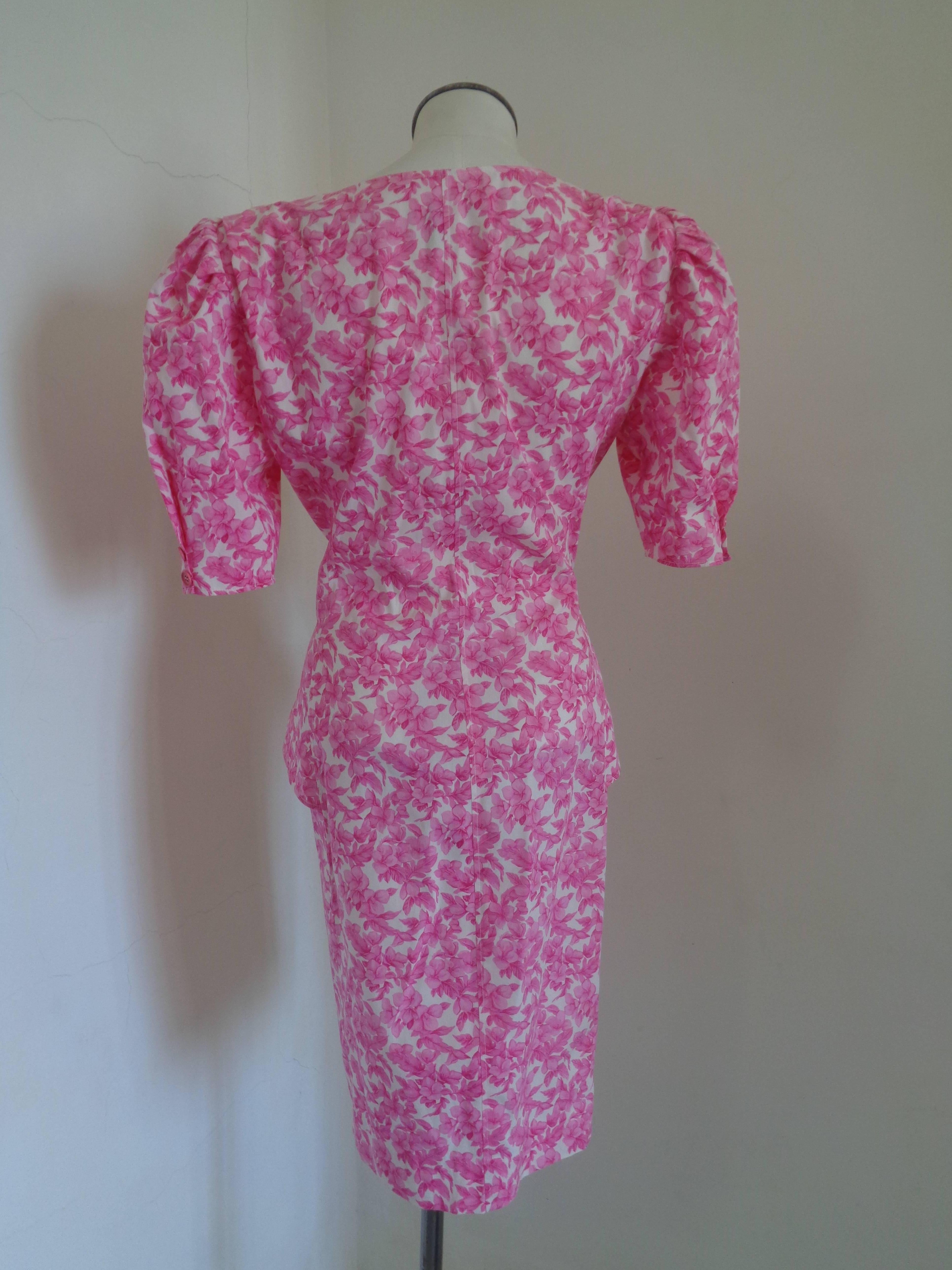 Ungaro Solo Donna Paris White pink flower dress at 1stDibs | paris ...