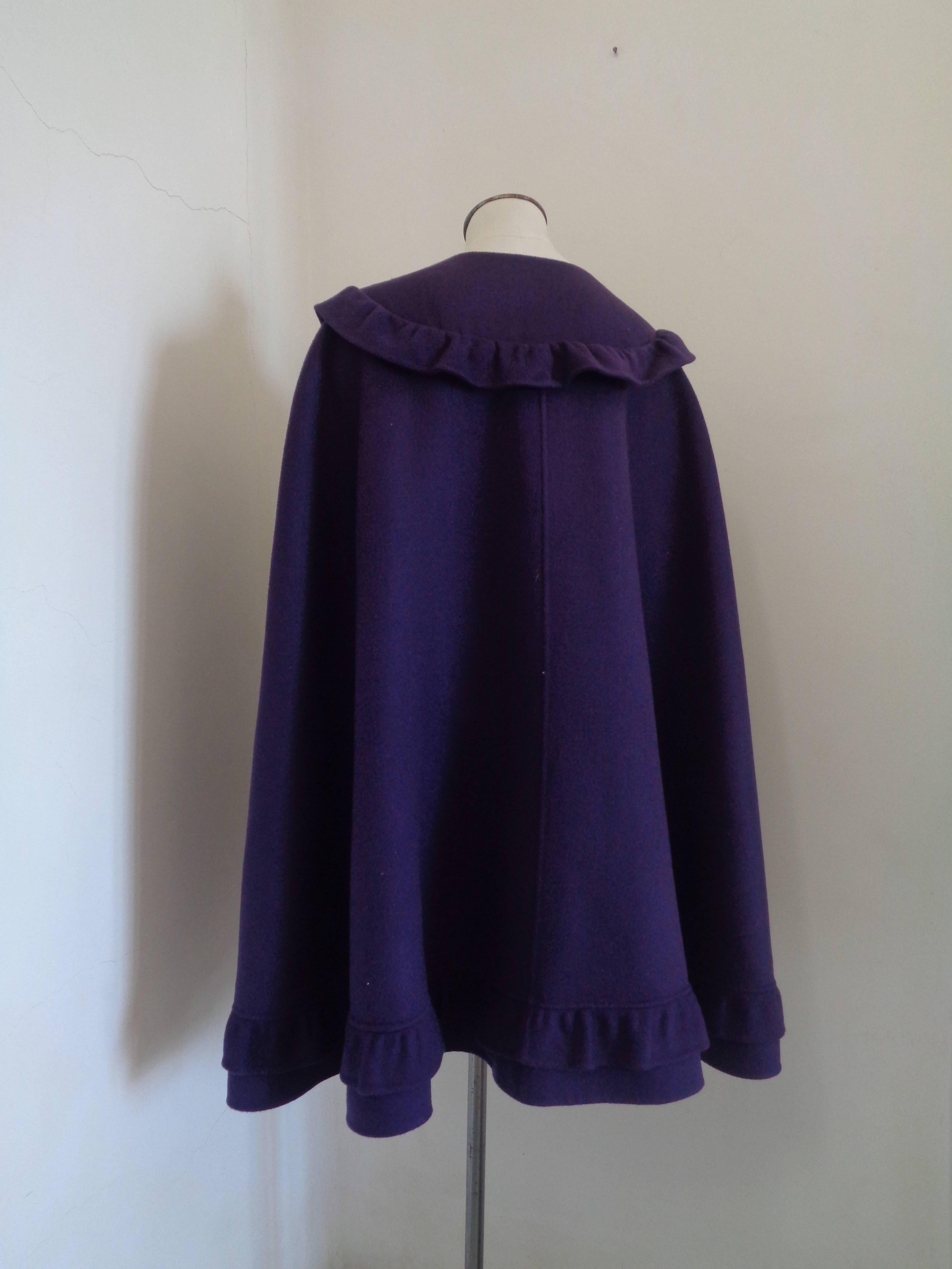 Black Mila Schon Purple Wool Cape