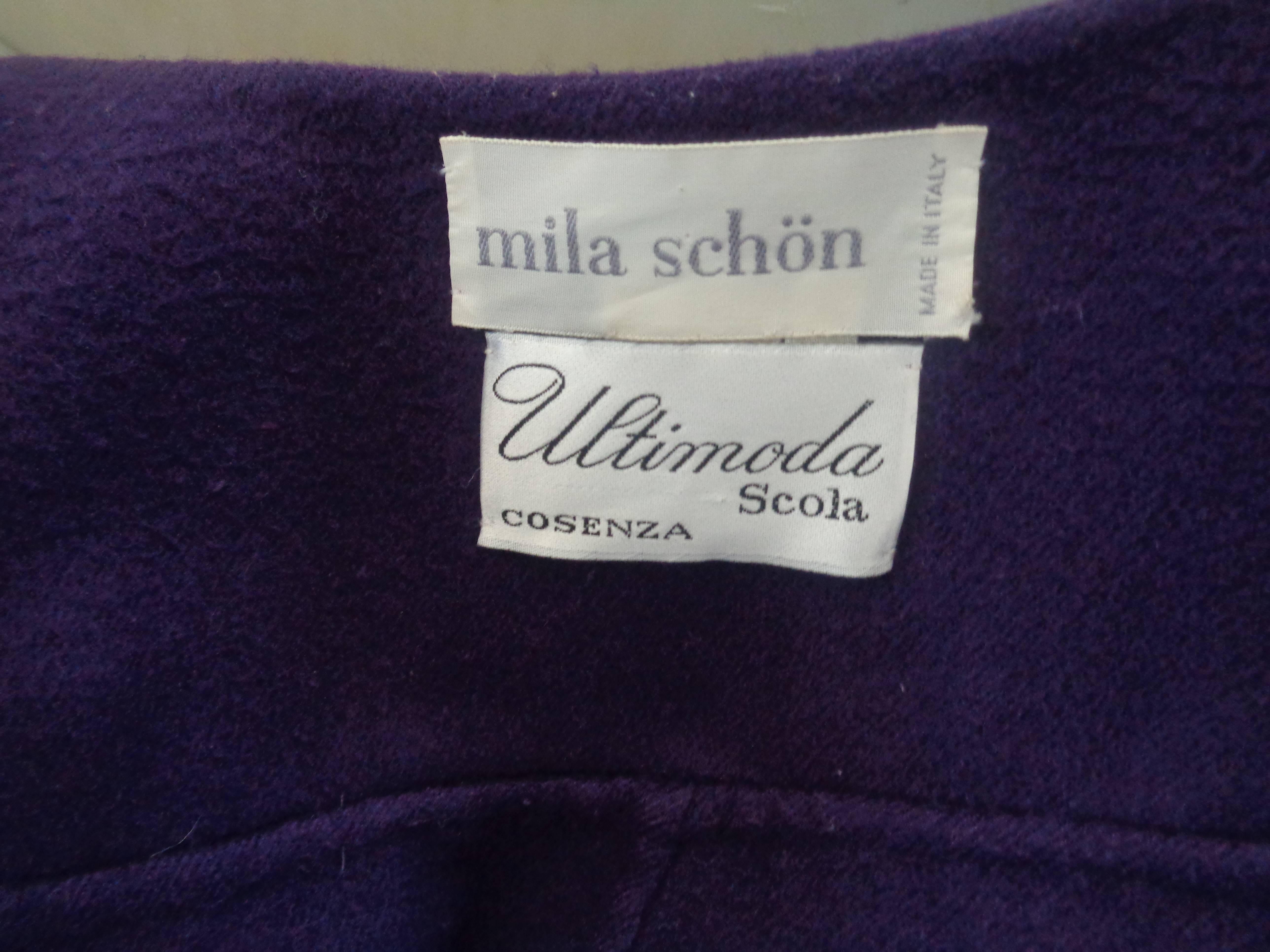 Mila Schon Purple Wool Cape 1
