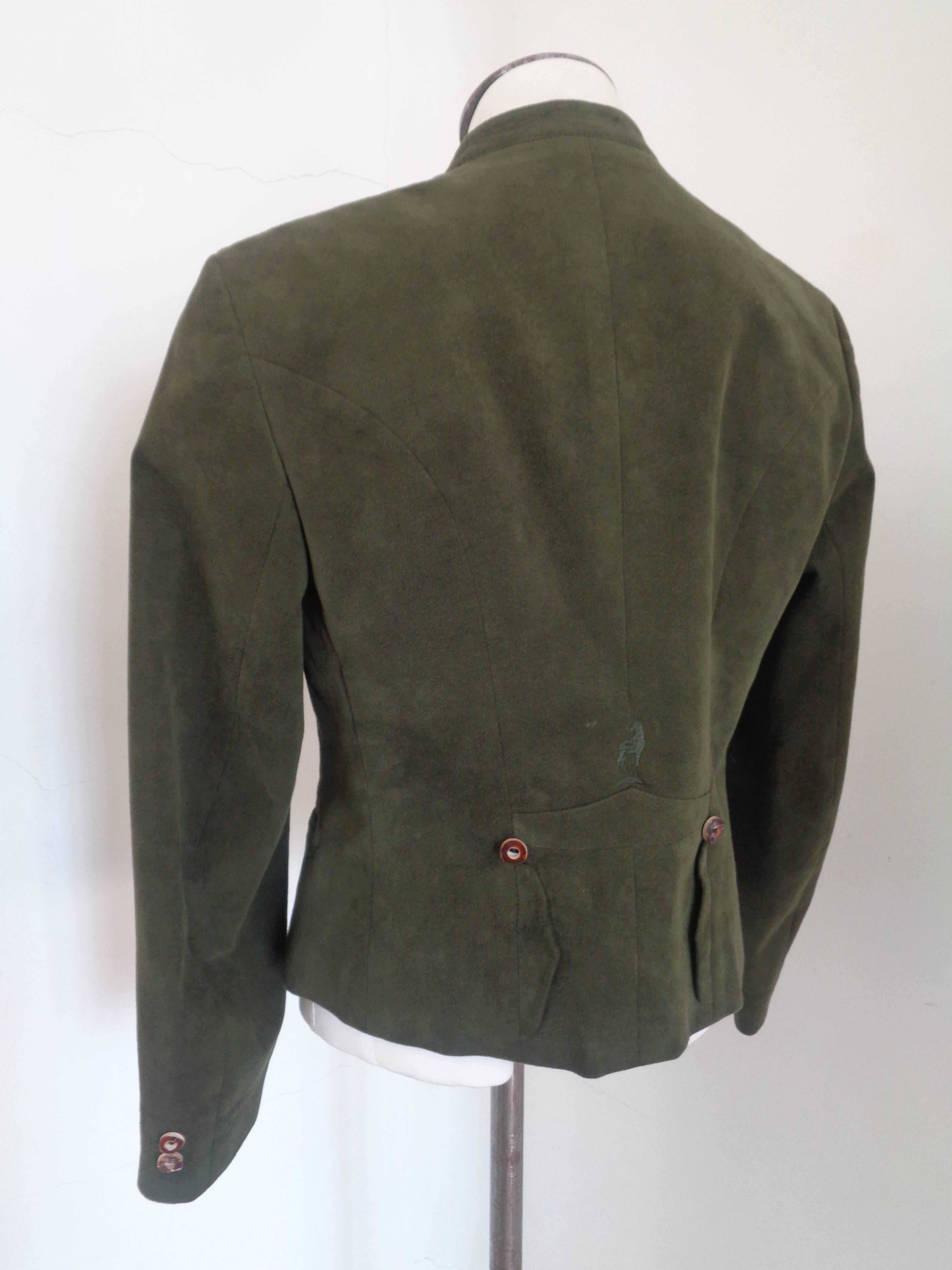 Black 1980s Model Loden Frey Green Jacket