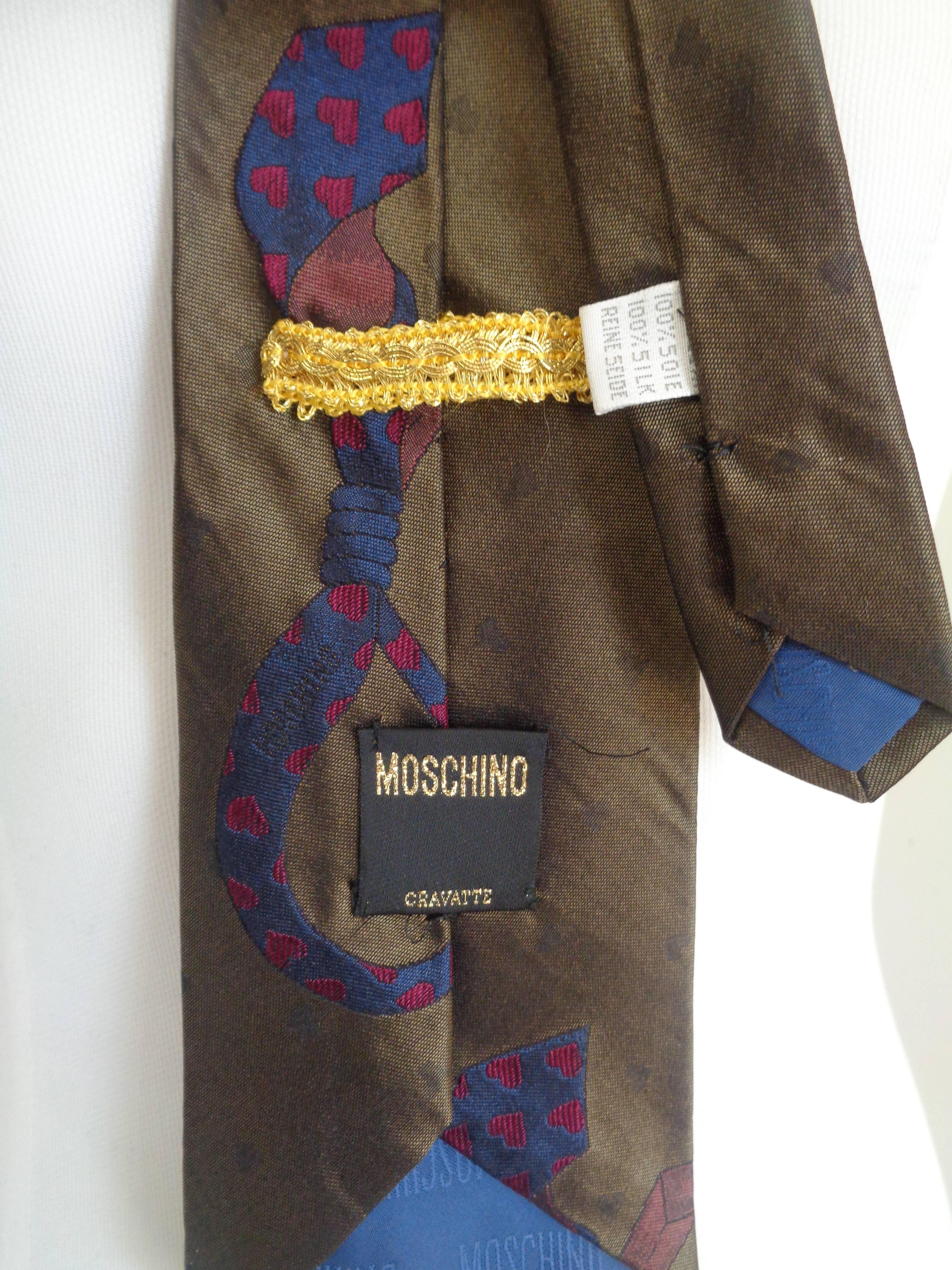 Moschino Vintage Silk Tie In Excellent Condition In Capri, IT