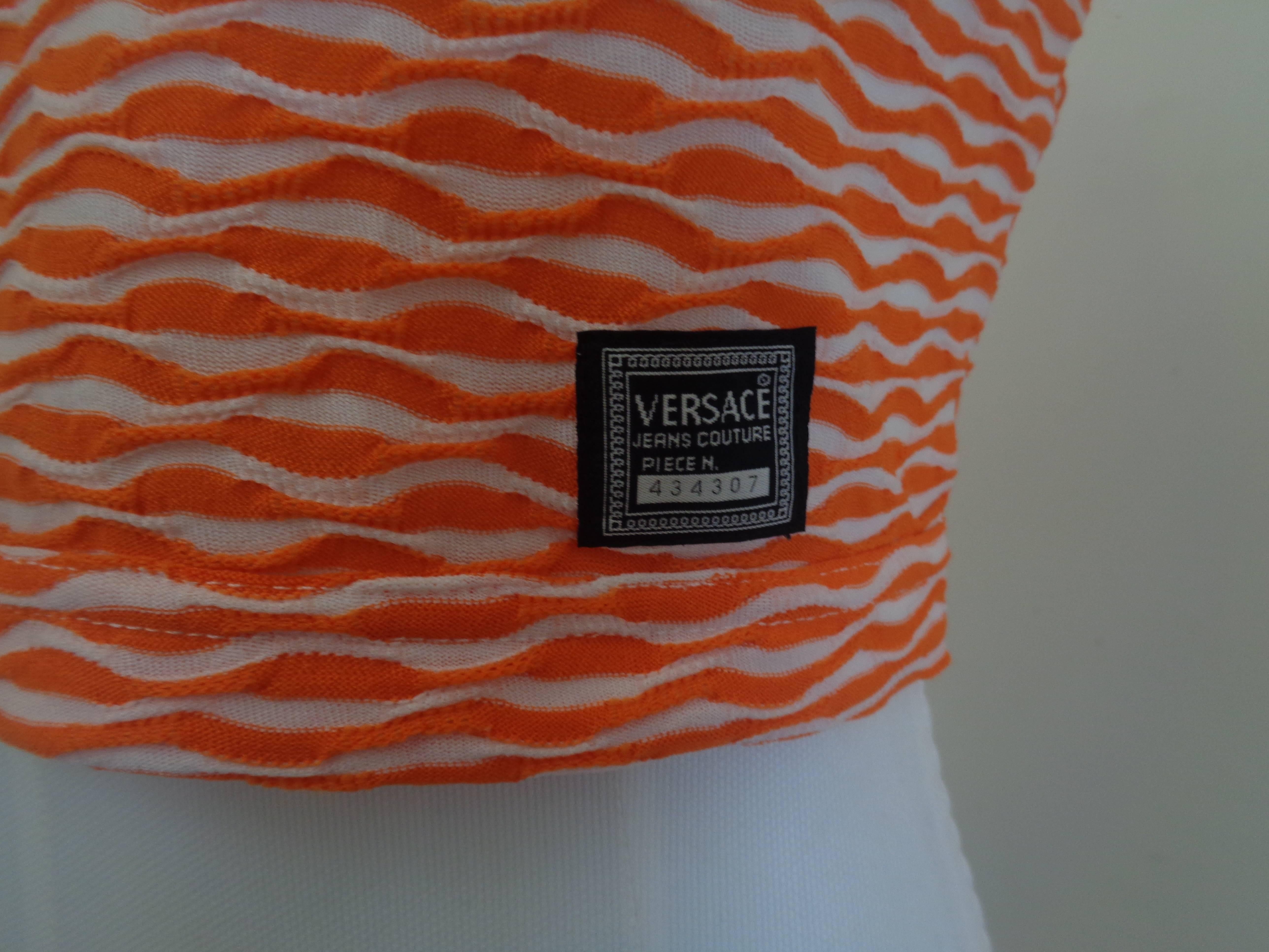 Pink Versace Jeans Couture White Orange top