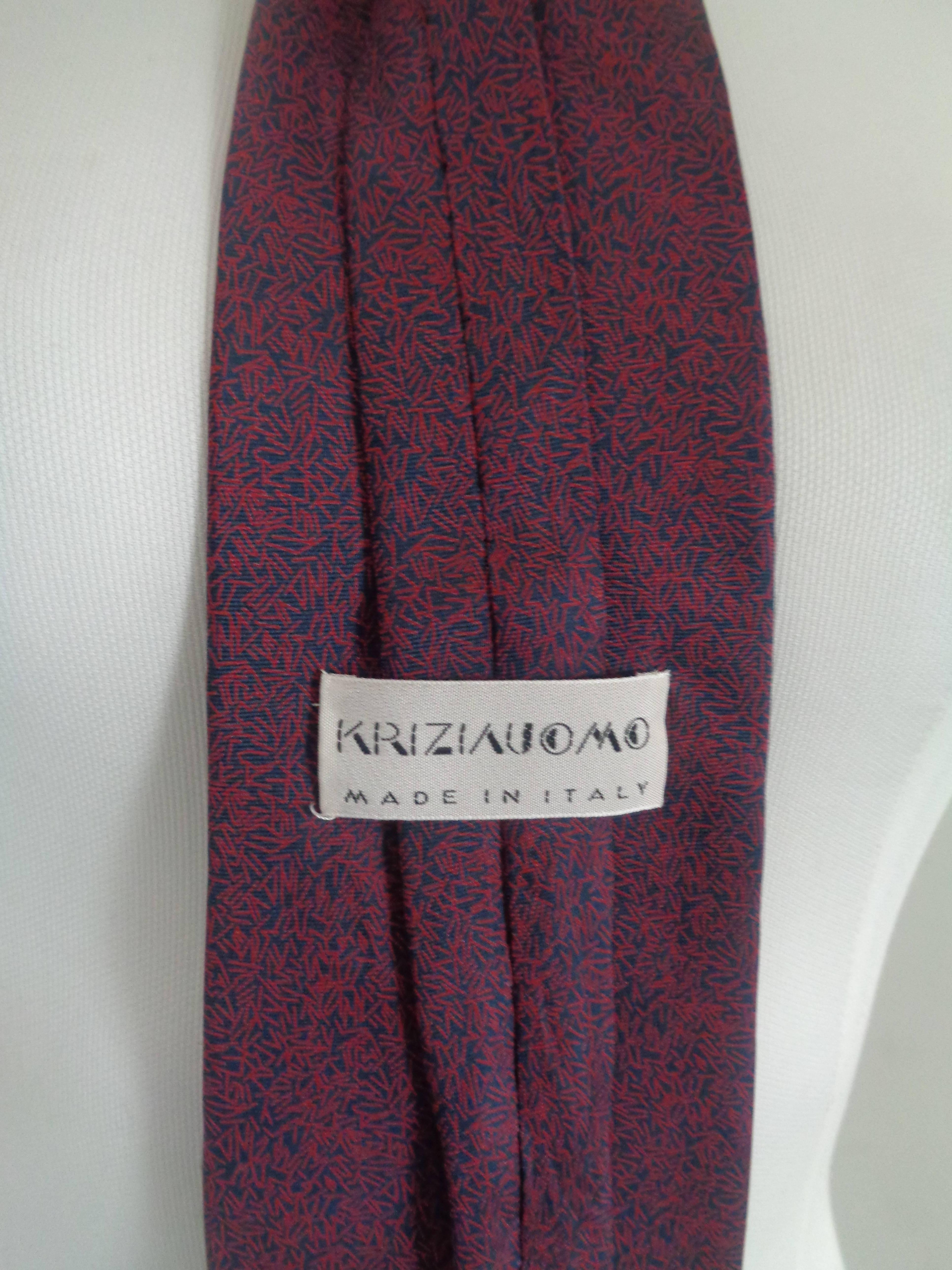 Black Krizia Uomo purple silk tie