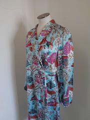 Light Blu multicolour Silk Kimono