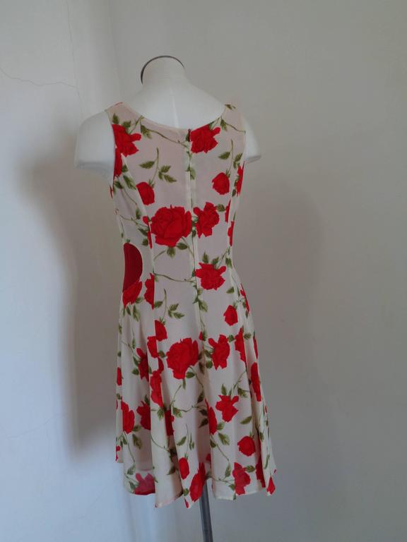 Moschino Cheap and Chic White Red Flowers Heart Dress at 1stDibs