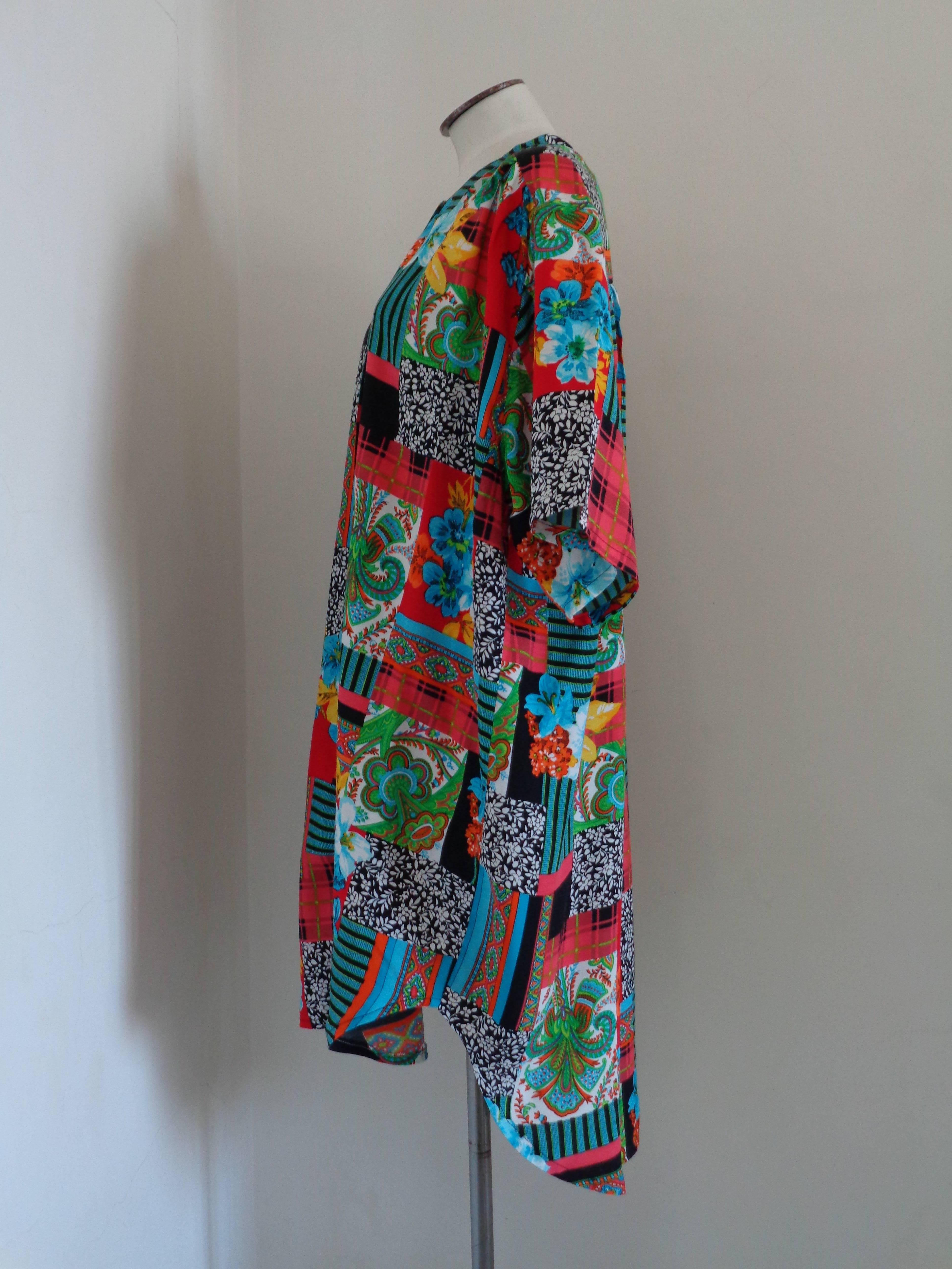 Eventy multicoloured silk shirt In Excellent Condition For Sale In Capri, IT