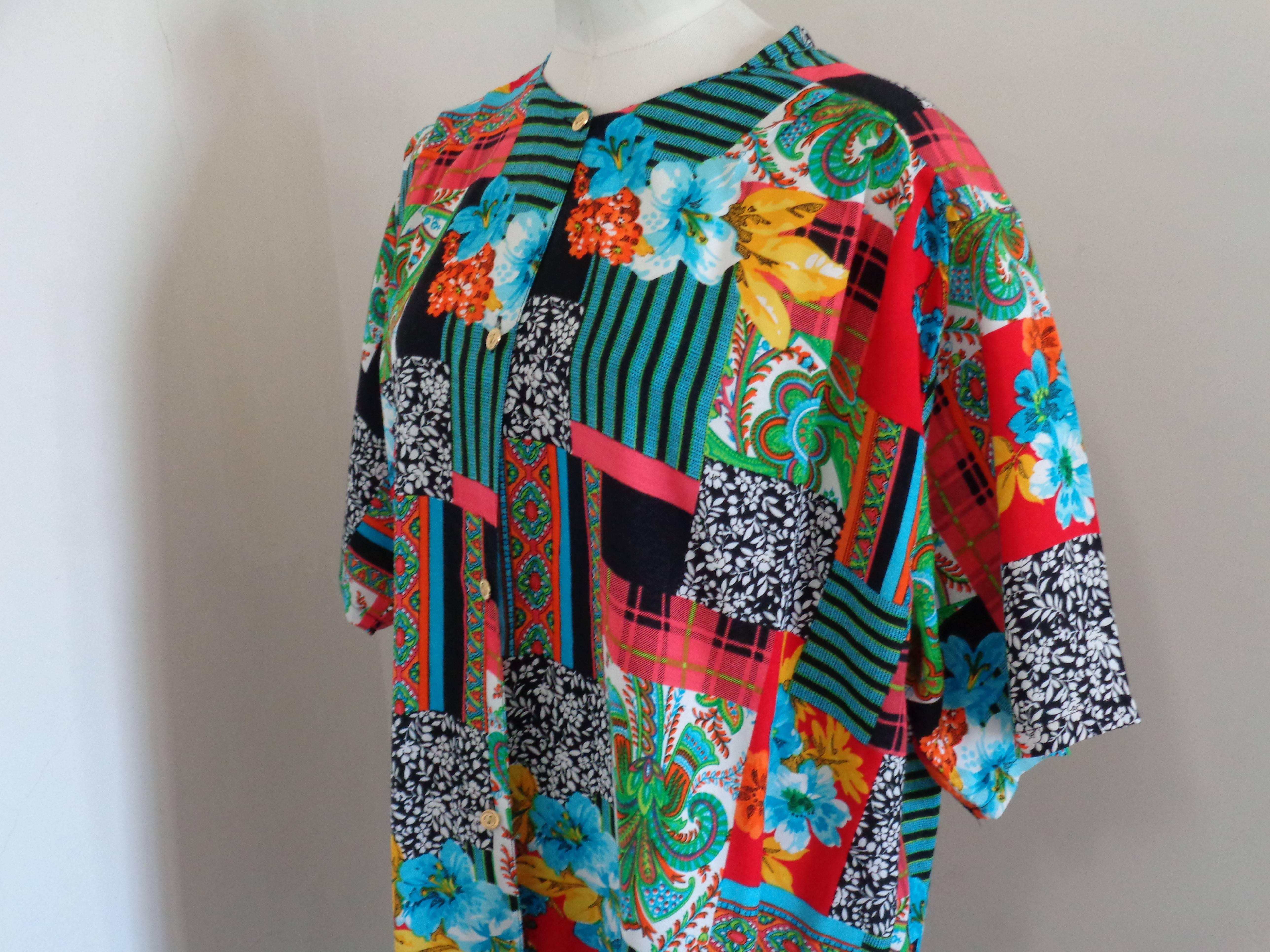 Black Eventy multicoloured silk shirt For Sale