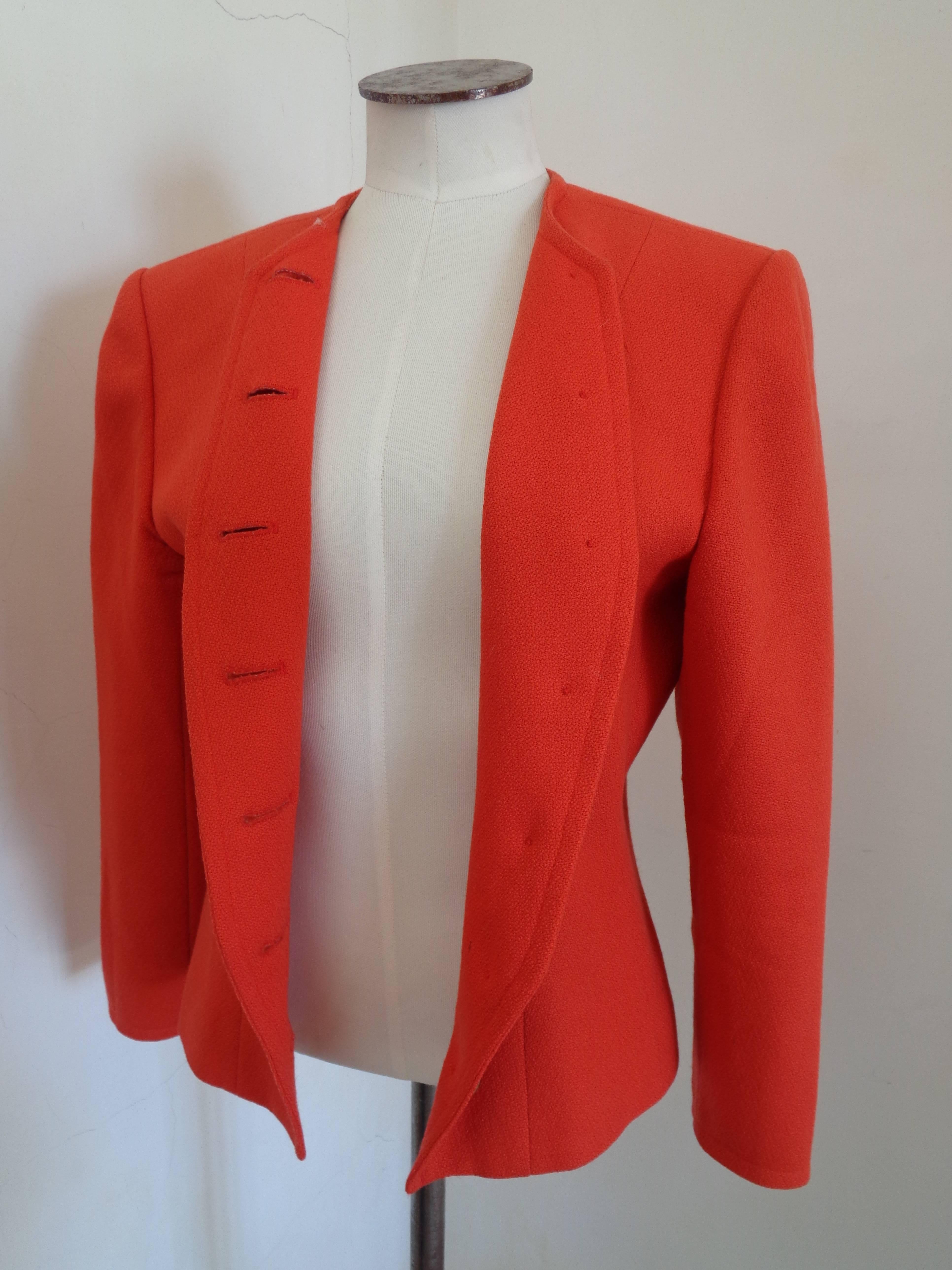 Yves Saint Laurent Variatio Red Wool Jacket 1