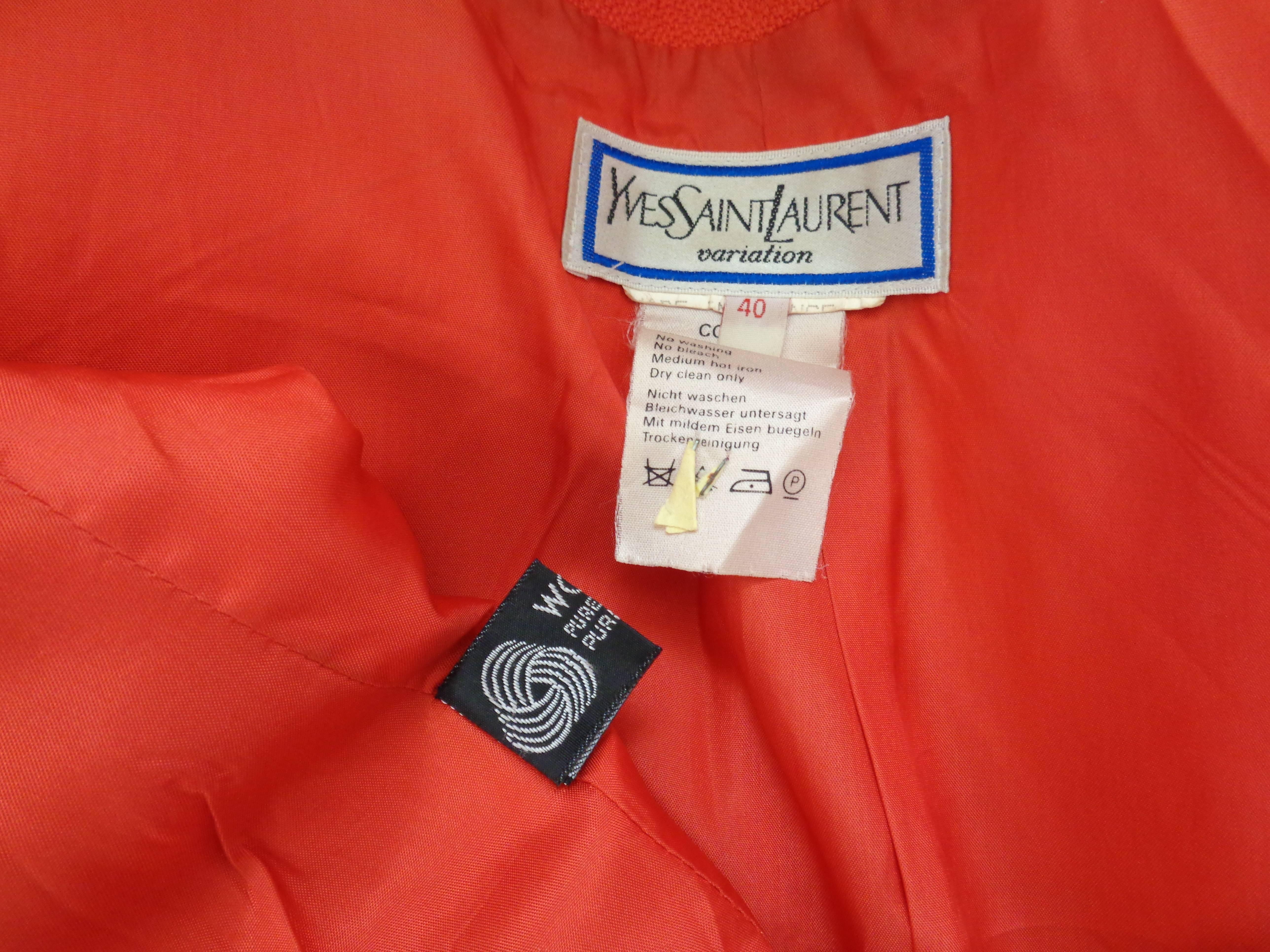 Yves Saint Laurent Variatio Red Wool Jacket 2