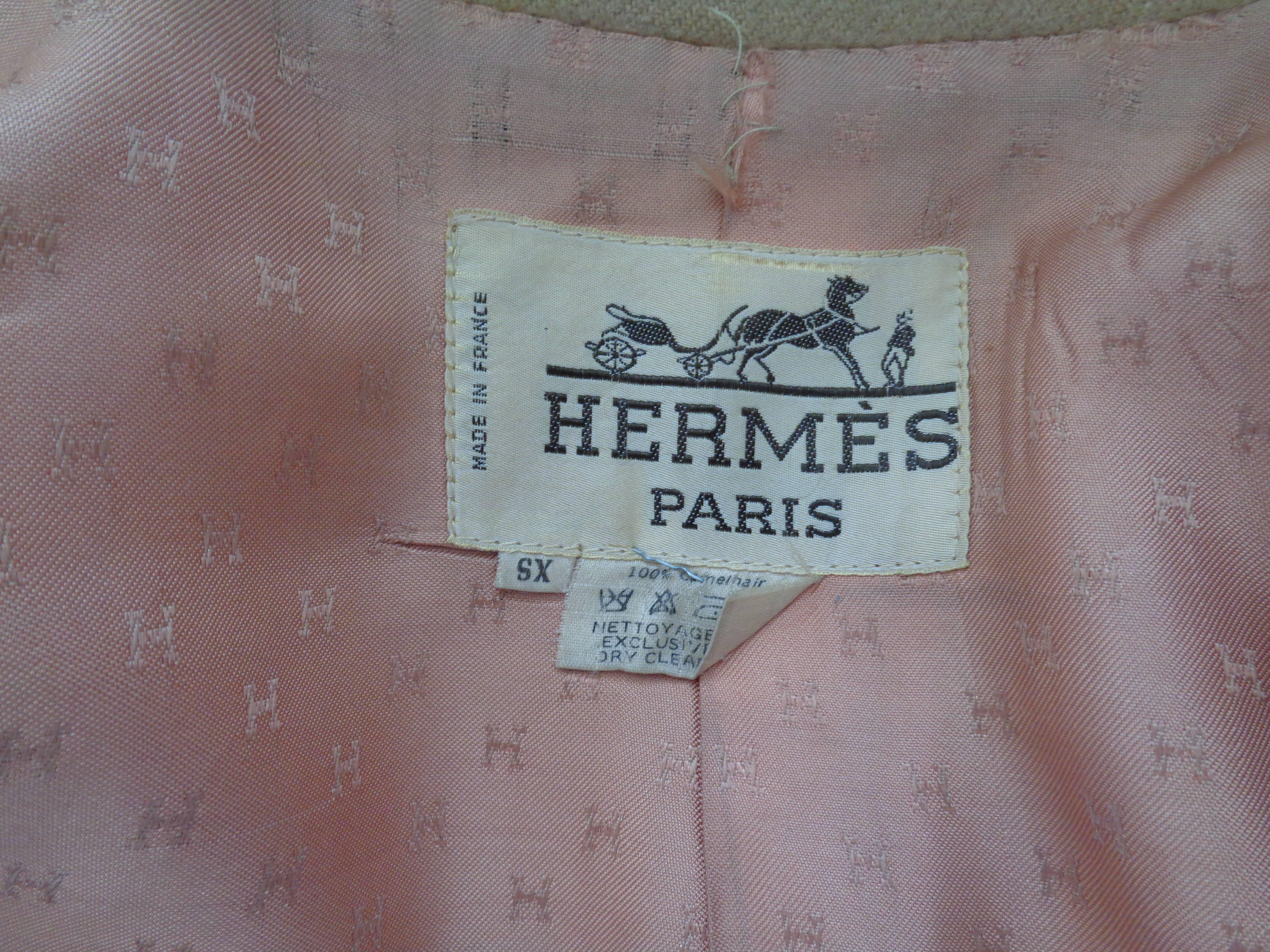 Hermes Paris Brown Cashmere Coat In Good Condition In Capri, IT