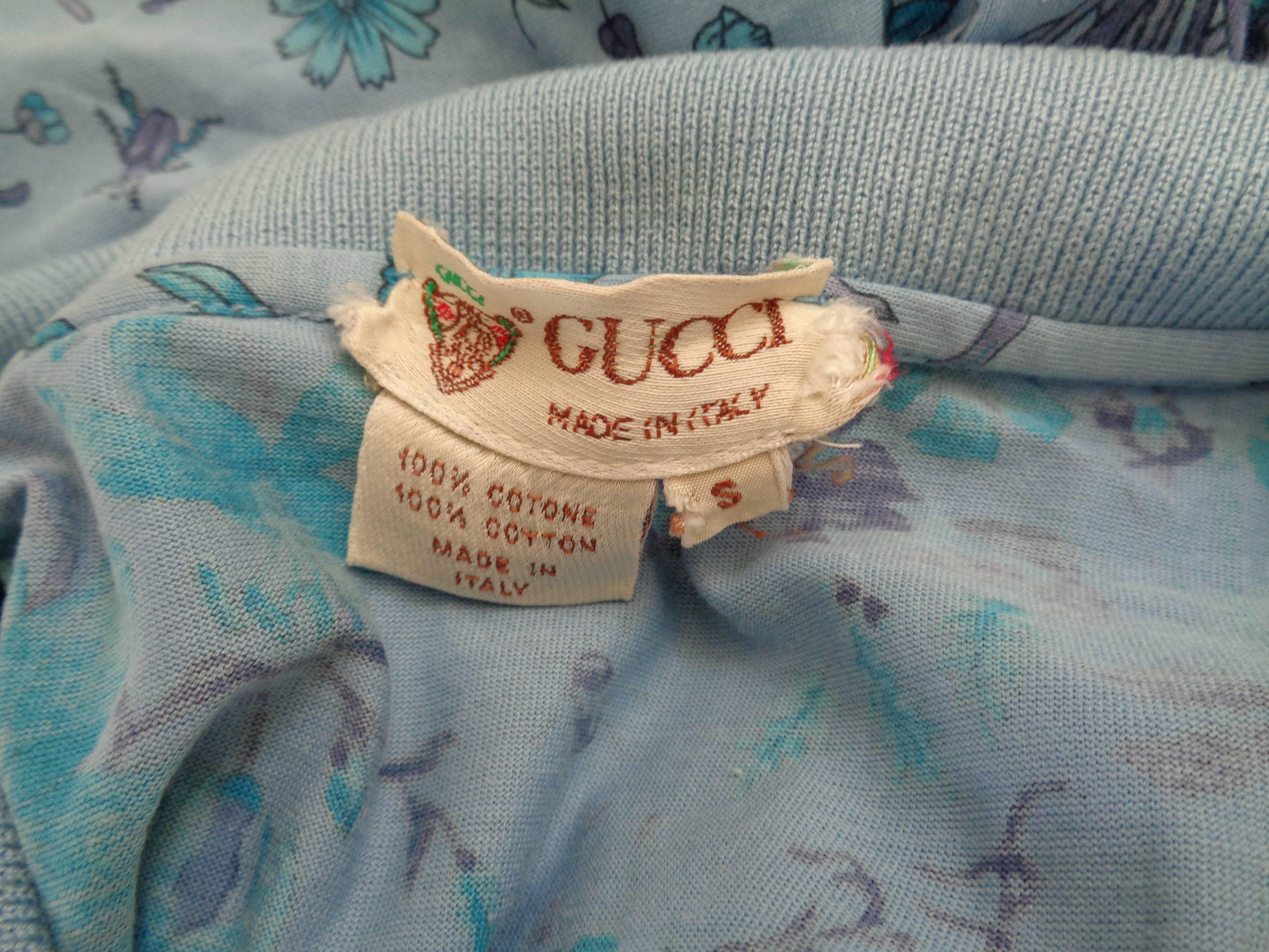 Women's or Men's Rare Guggio Gucci blu Cotton Shirt