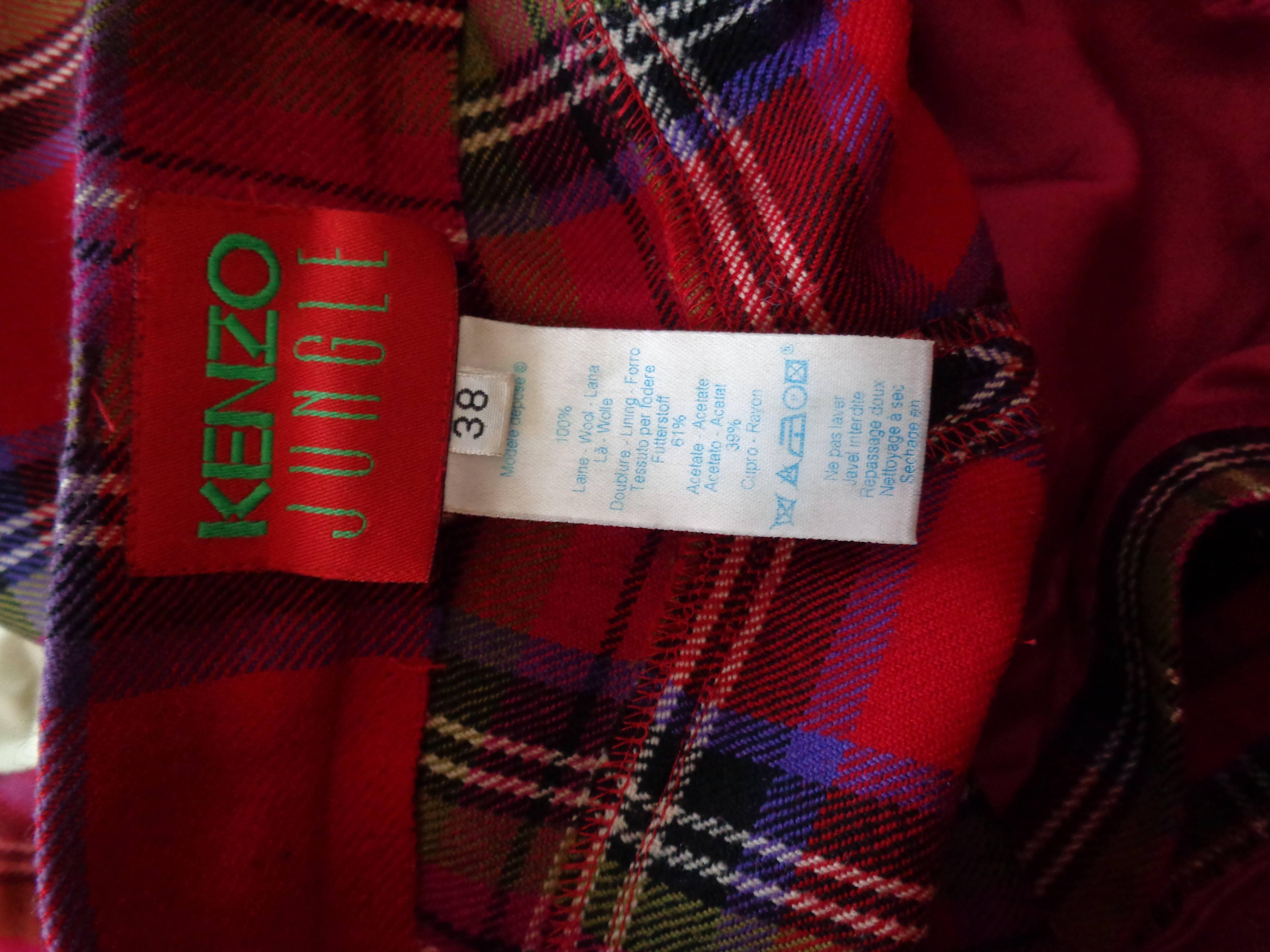 Women's or Men's Kenzo Jungle tartan Wool Trouser