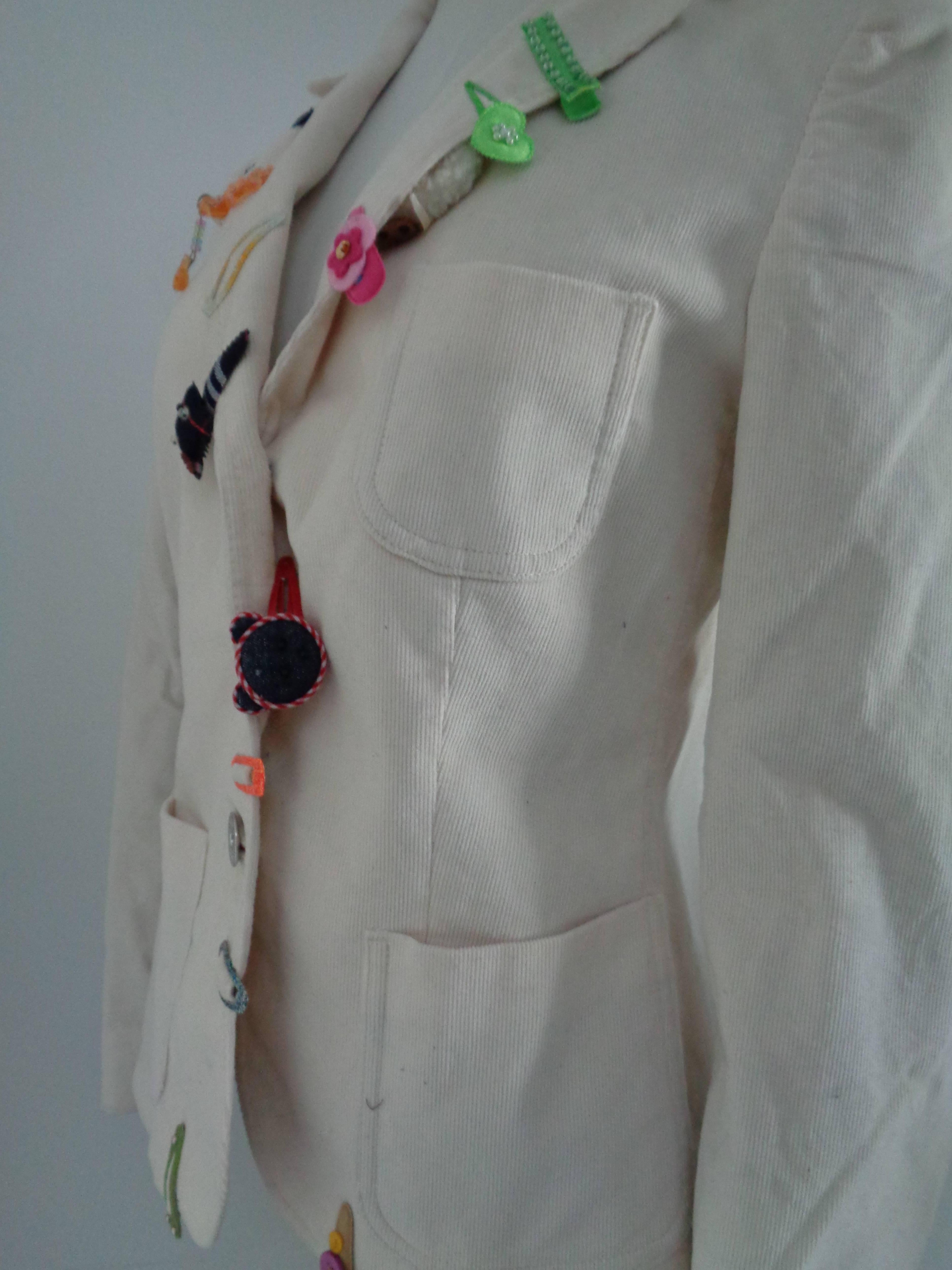 Moschino Jeans White cotton Jacket In Good Condition For Sale In Capri, IT