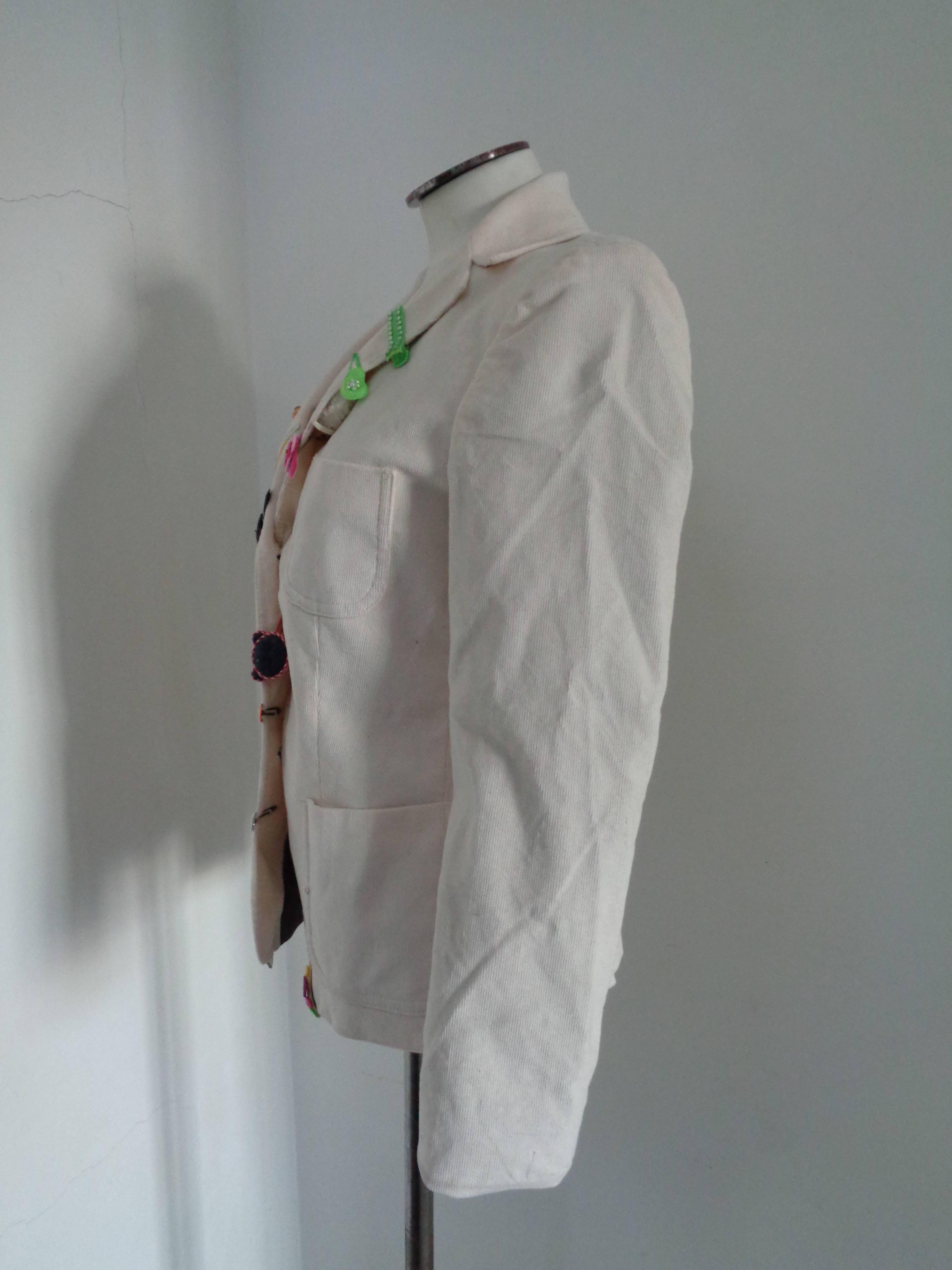 Donna Moschino Jeans Giacca in cotone bianco in vendita