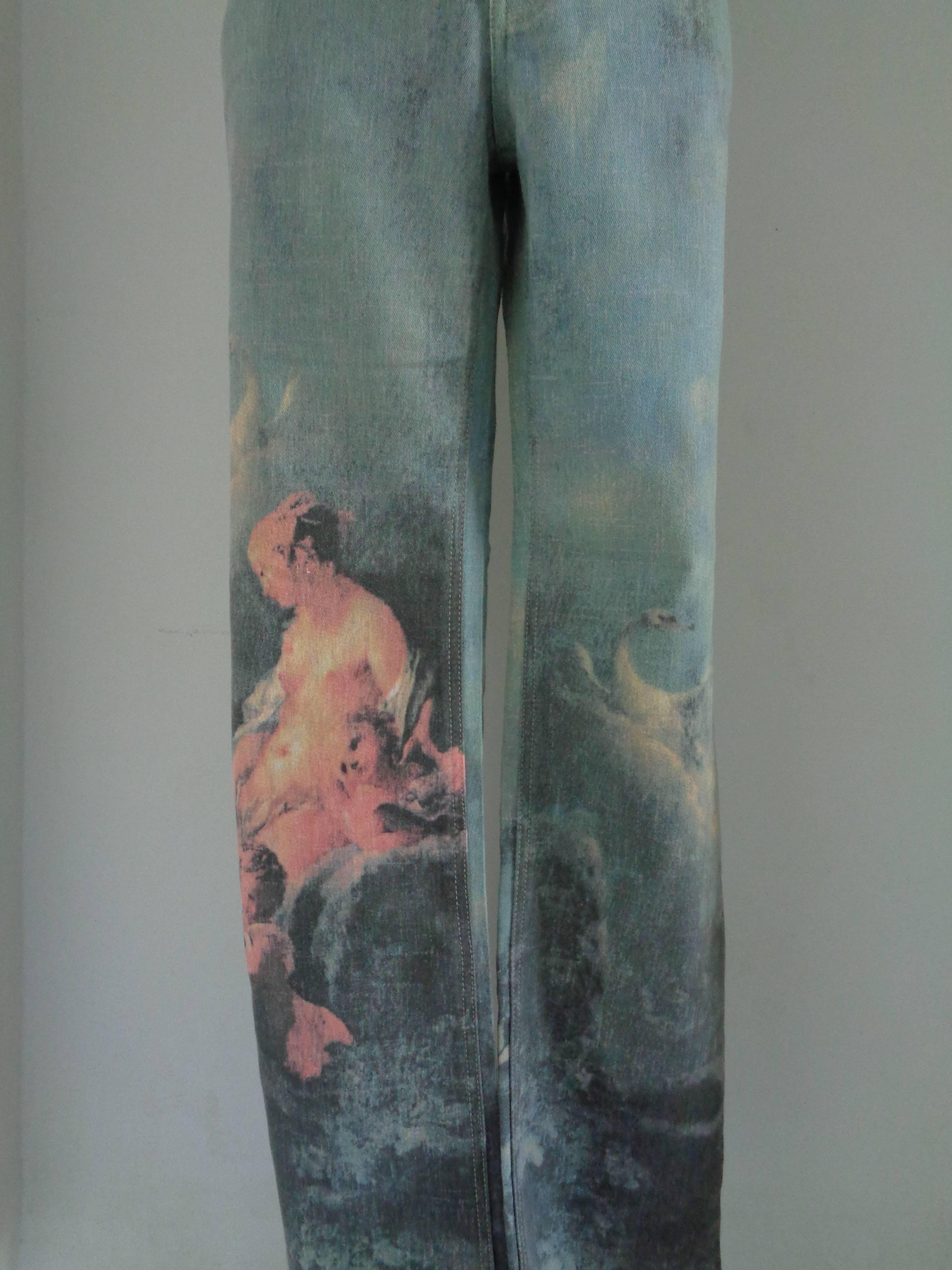 Roberto Cavalli Cotton print Jeans 

Totally made in italy in italian size range L 

Composition: Cotton