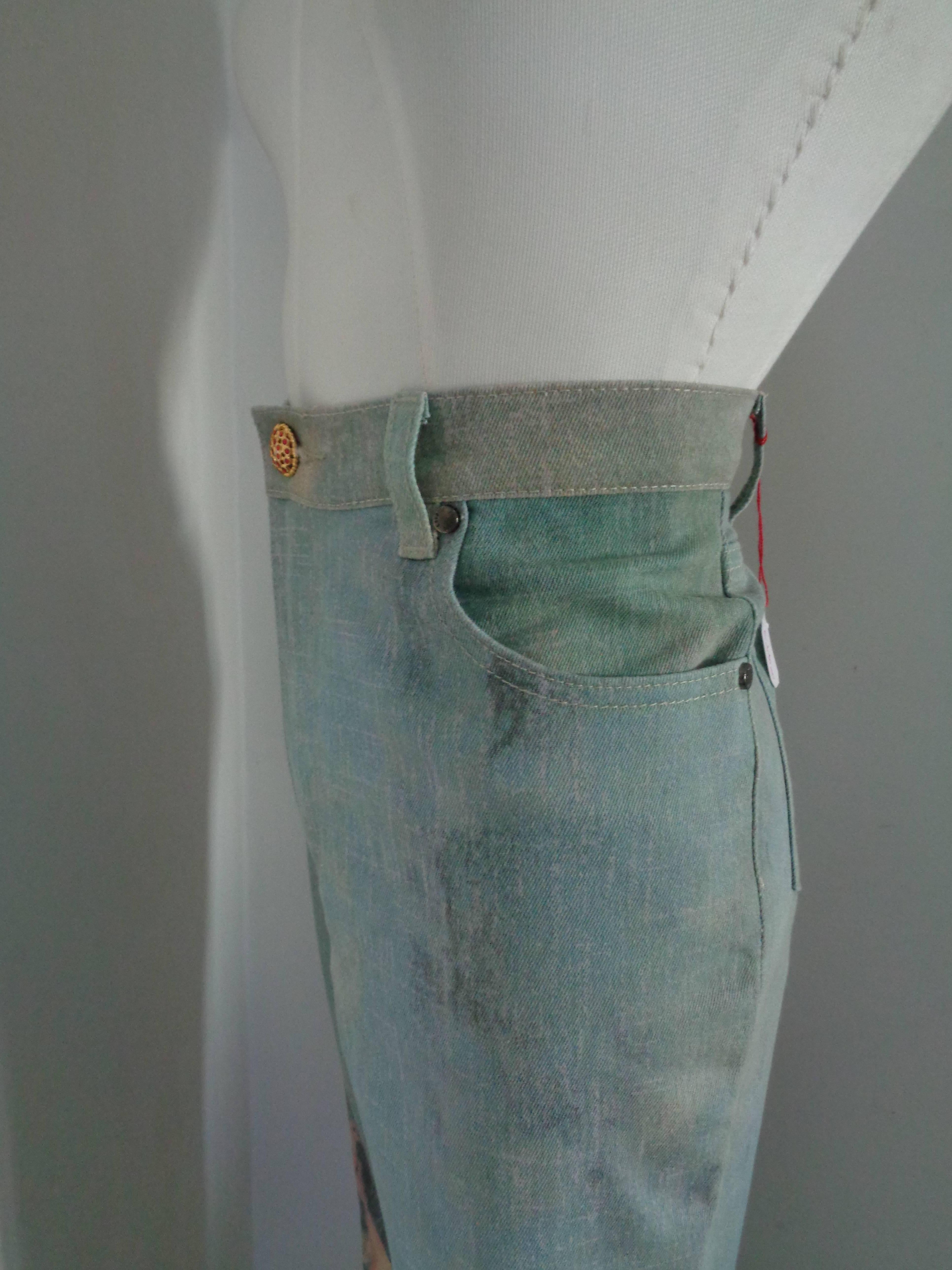 Roberto Cavalli Cotton print Jeans  In Excellent Condition In Capri, IT