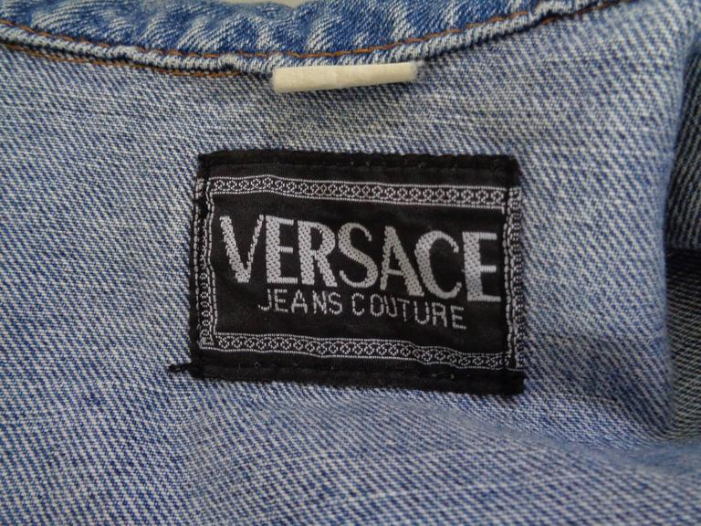 Versace Jeans Couture Denim Silver HW Cotton Jacket at 1stDibs