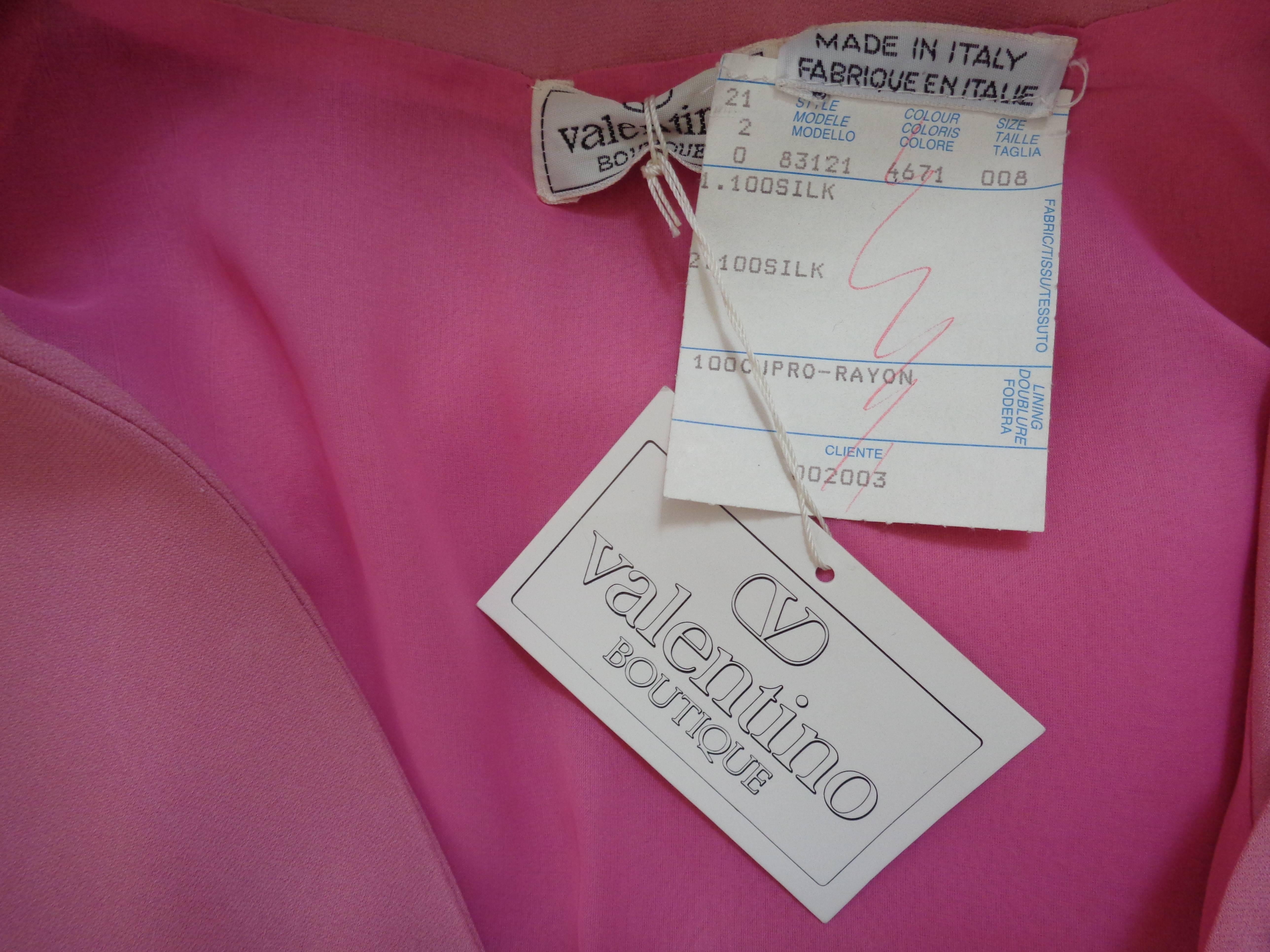 Valentino Boutique Pink Silk Sweater Blouse For Sale 1