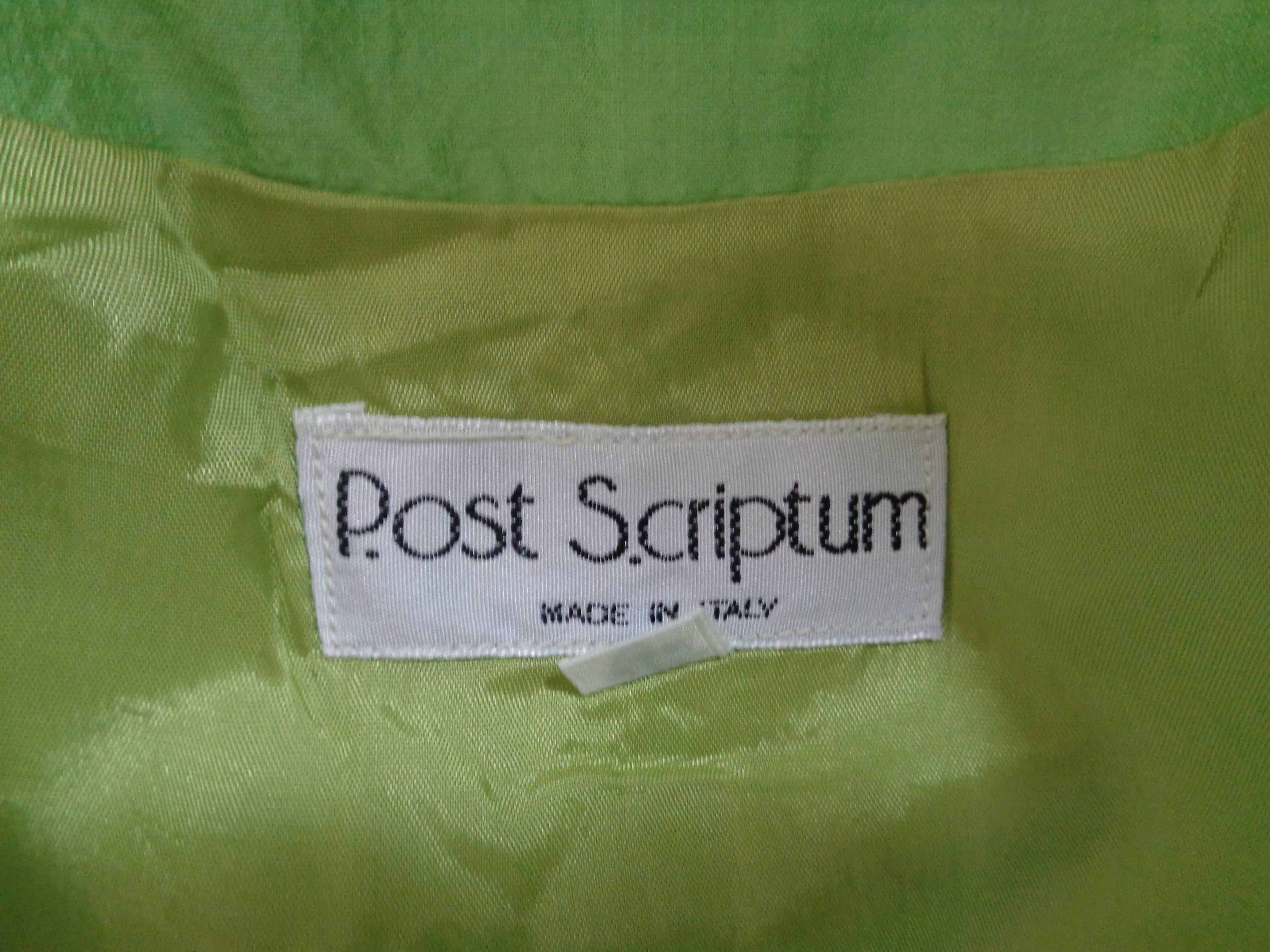 Post Scriptum Green sequins Silk Jacket For Sale 1