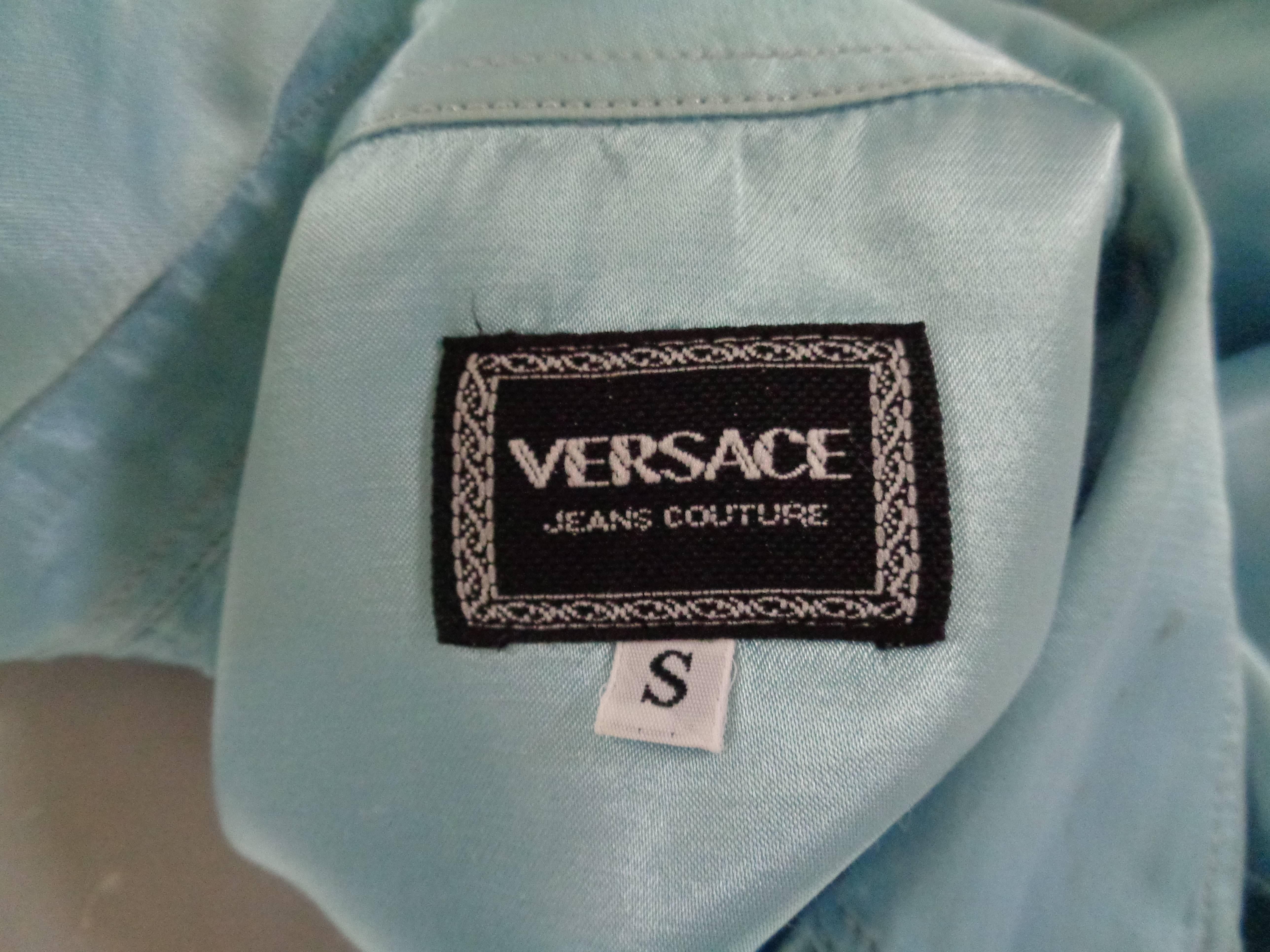 Versace Jeans Couture Light Blu Shirt In Excellent Condition In Capri, IT