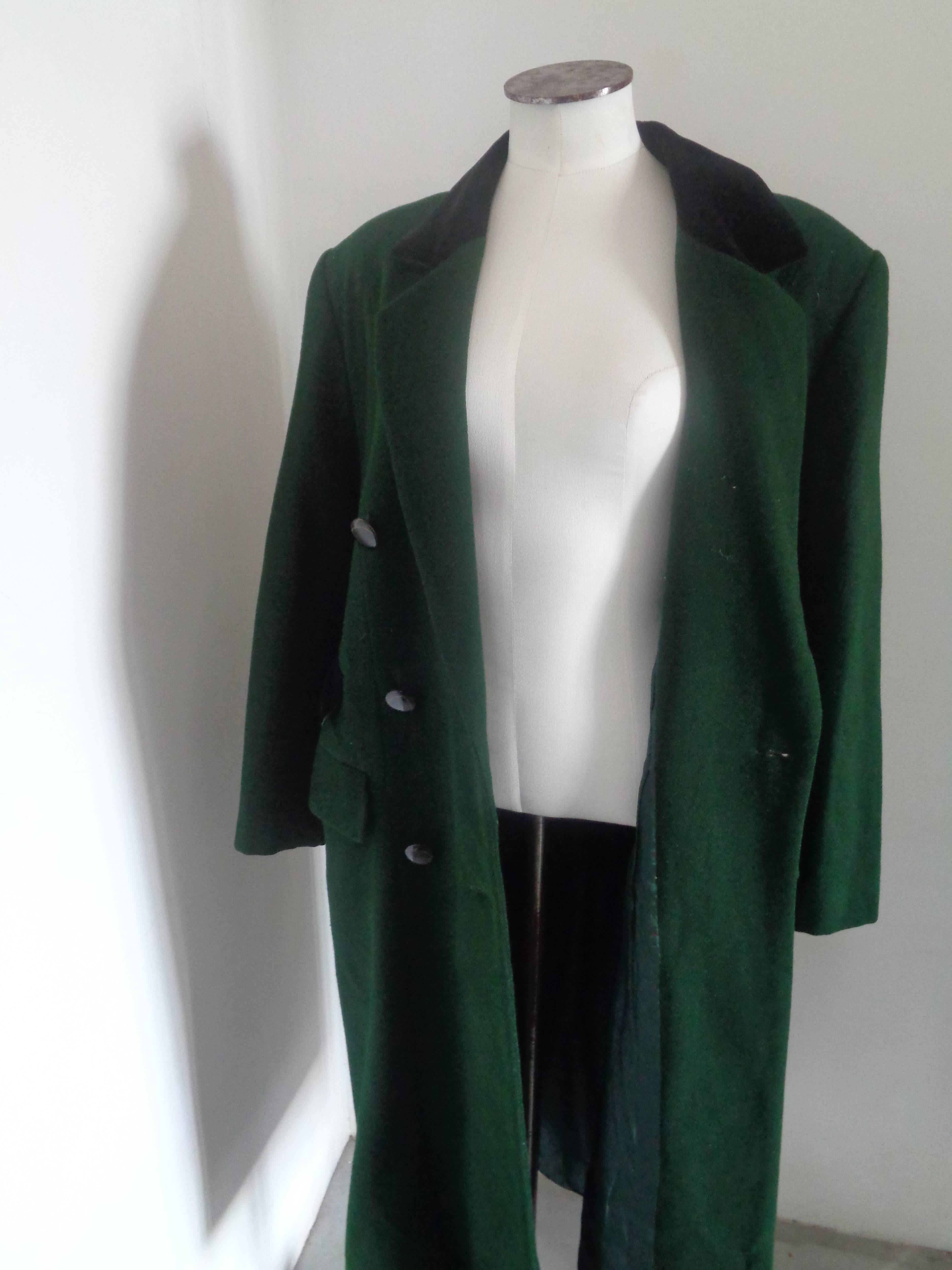 Black Valentino Green Wool Coat