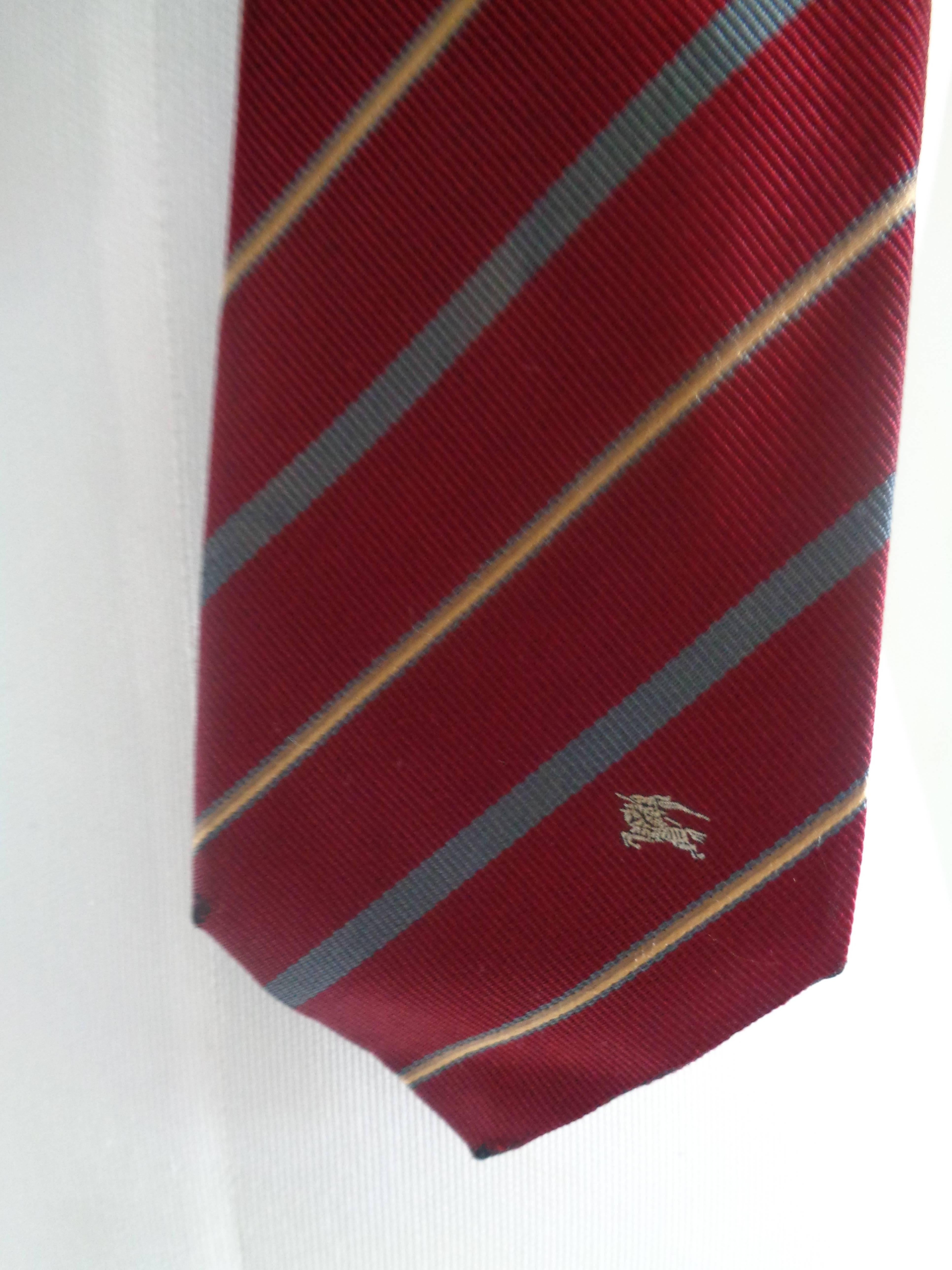Black Burberrys' red multi silk Tie