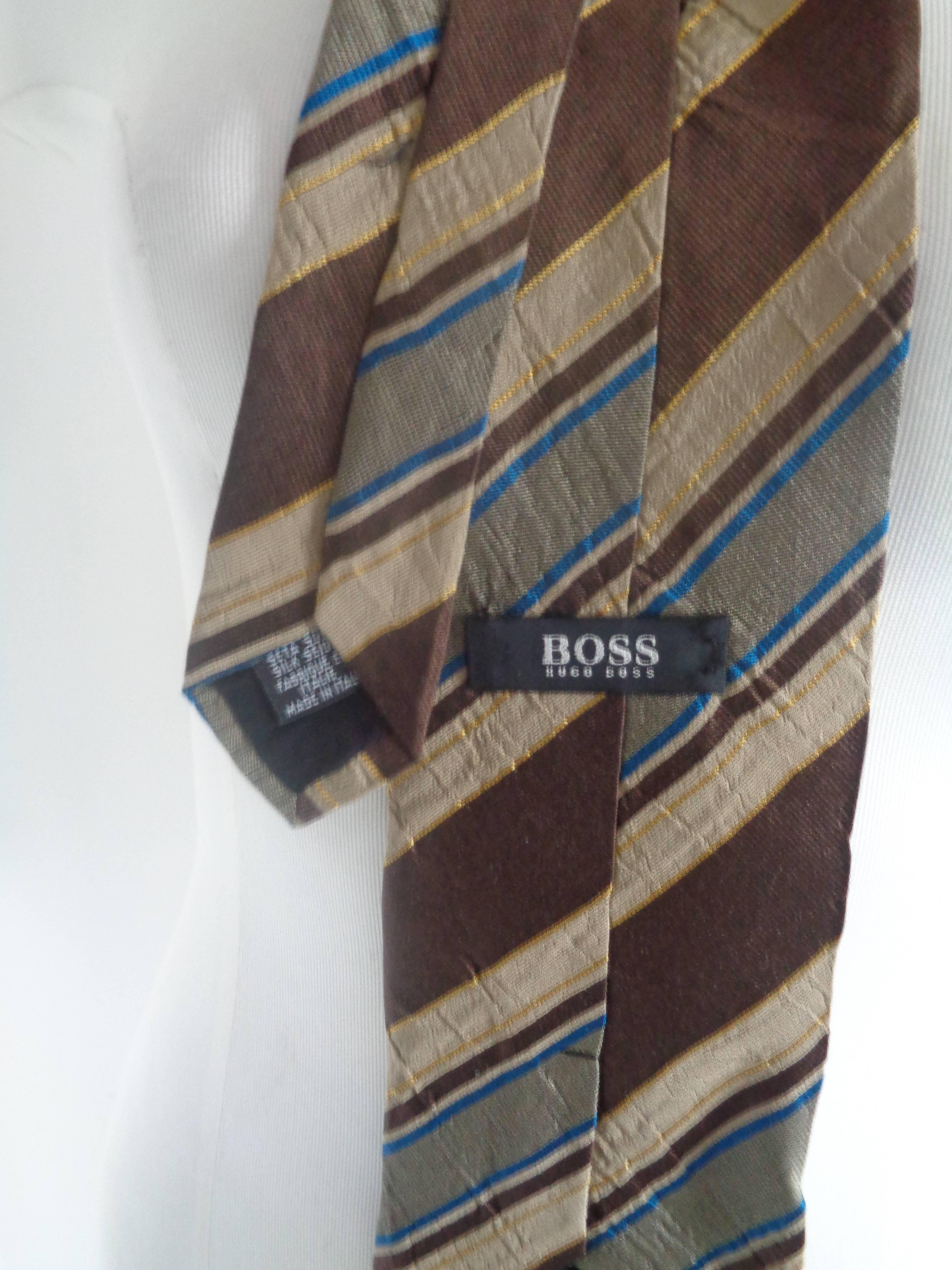 Black Hugo Boss multicolour silk Tie