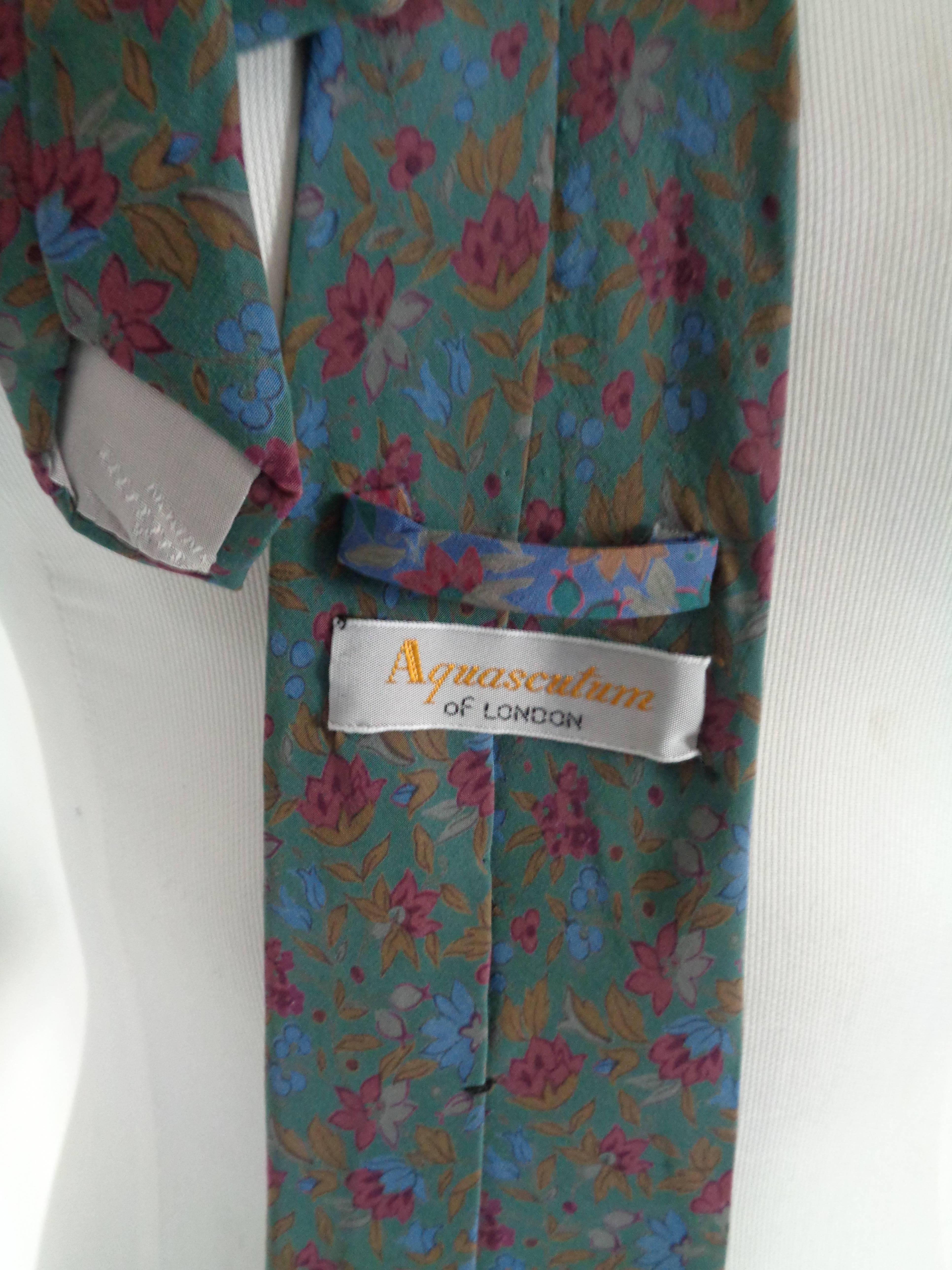 Aquascutum of London multicolour Vintage Silk Tie In Excellent Condition In Capri, IT
