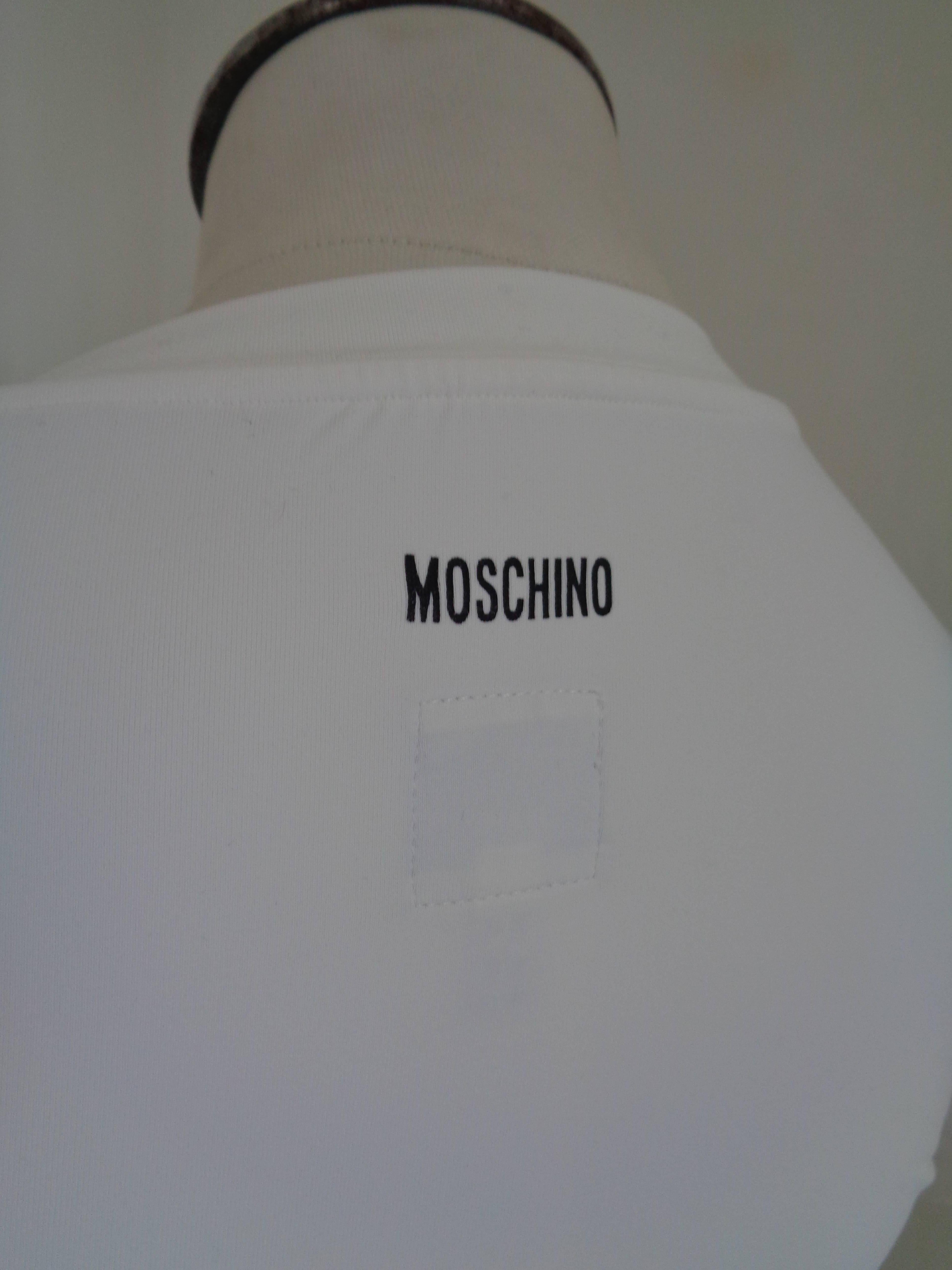 Moschino White Flower Shirt In Excellent Condition In Capri, IT