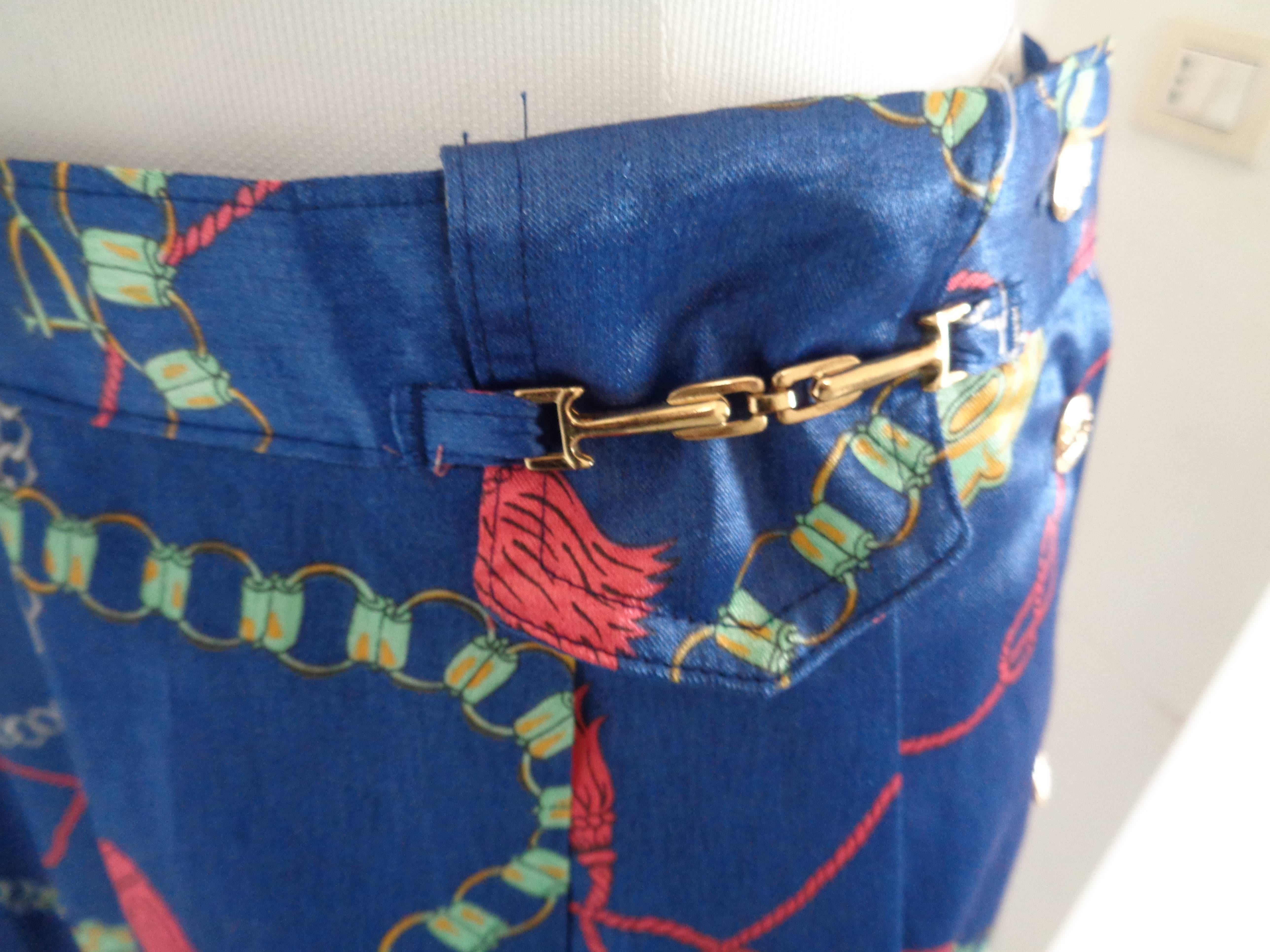 Marisel Ama Deus Blu multi Vintage Skirt In Excellent Condition In Capri, IT