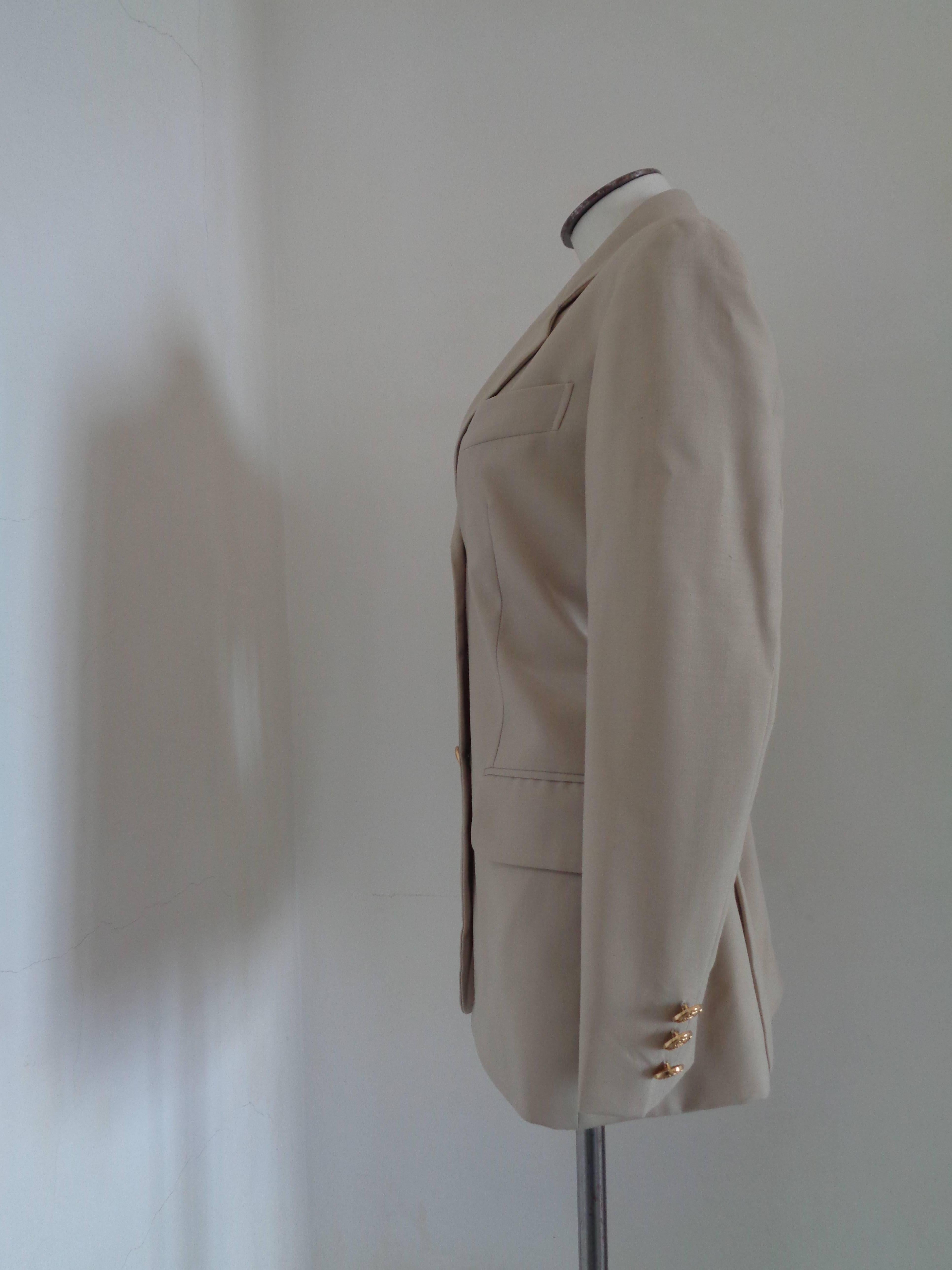 Moschino Cheap & Chic beije Wool Jacket In Excellent Condition For Sale In Capri, IT