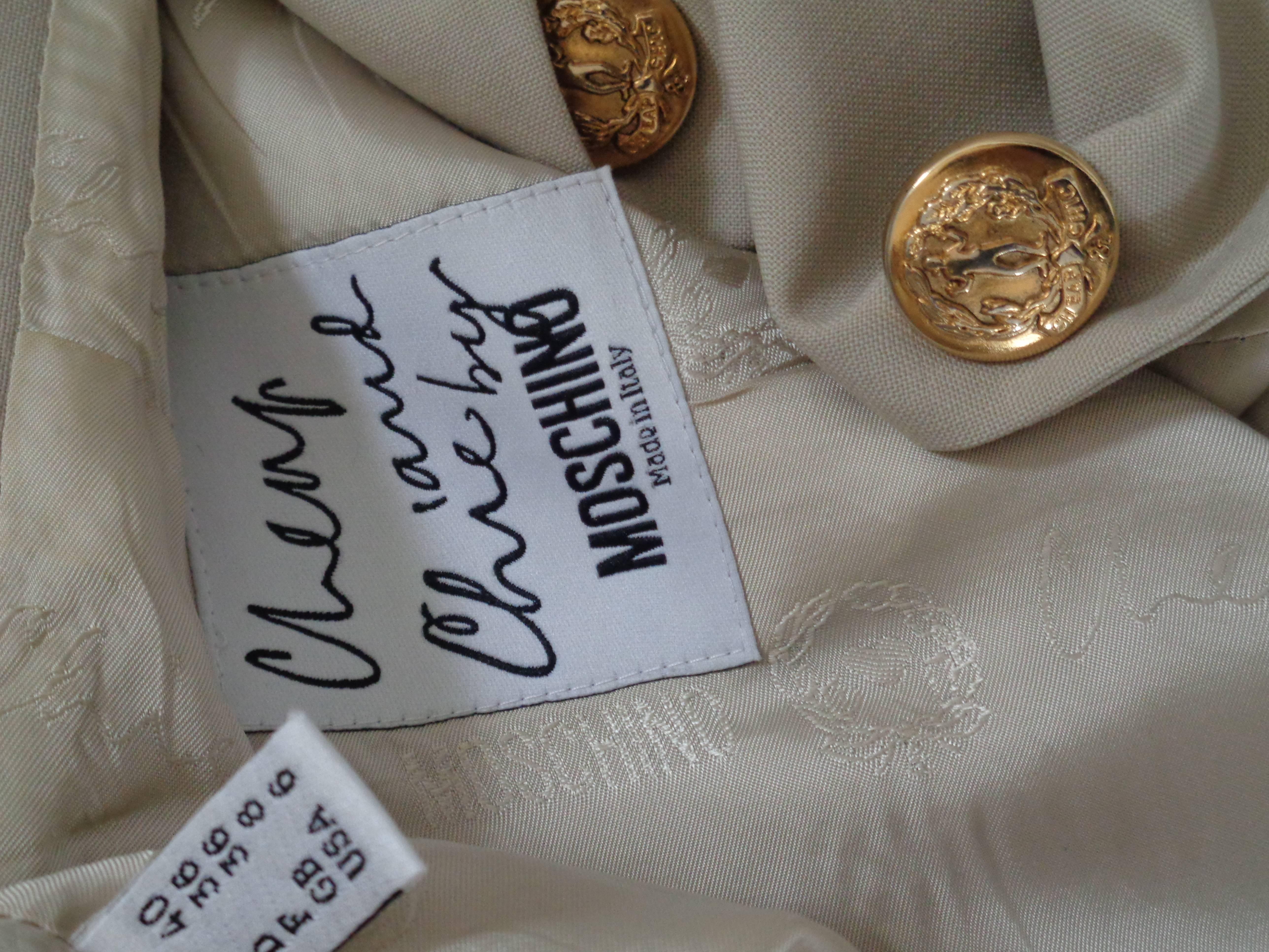 Veste en laine beige Moschino Cheap & Chic en vente 1