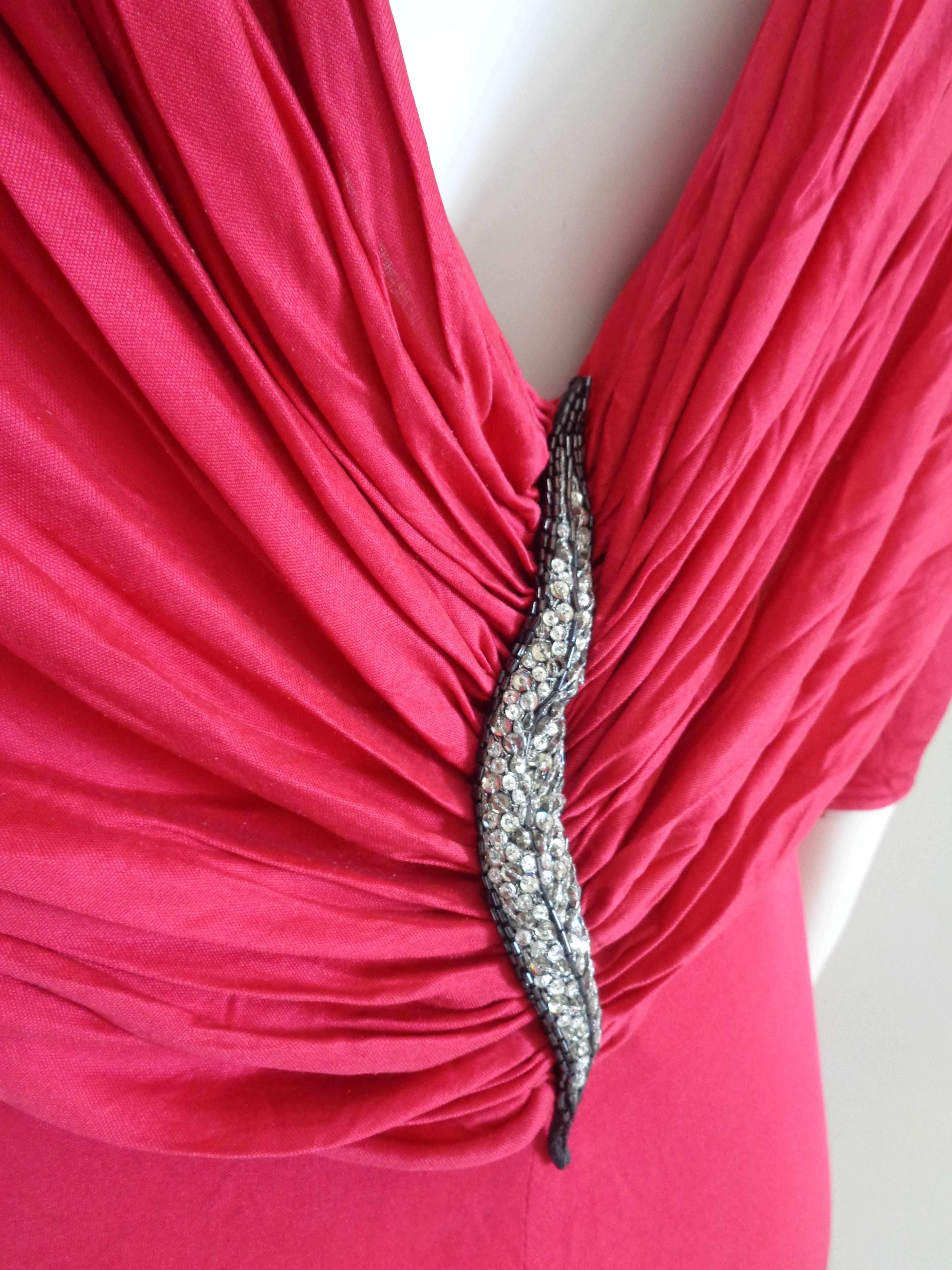 Valentino Boutique Fucsia Silk Dress NWOT In New Condition In Capri, IT