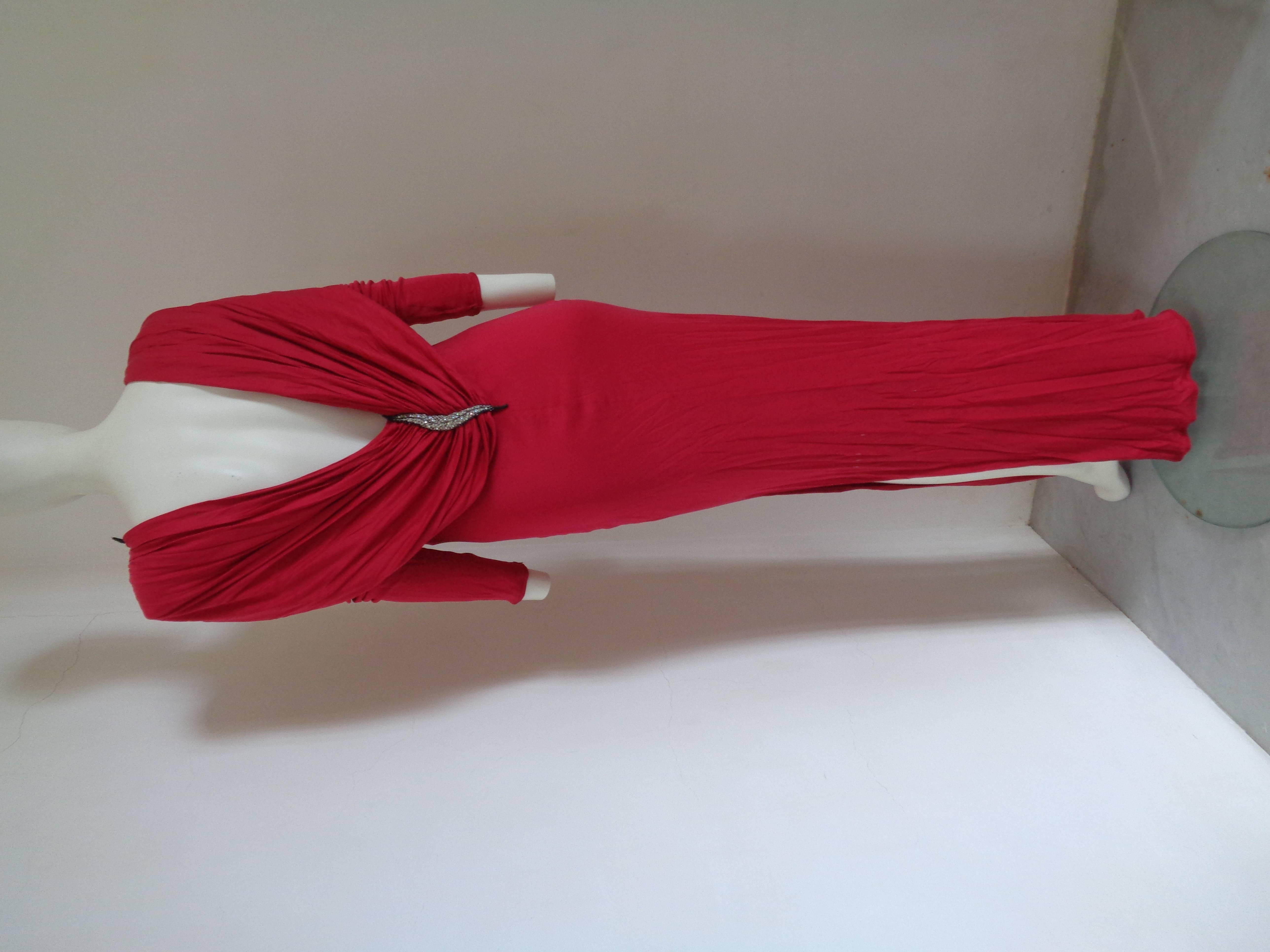 Valentino Boutique Fucsia Silk Dress NWOT 5