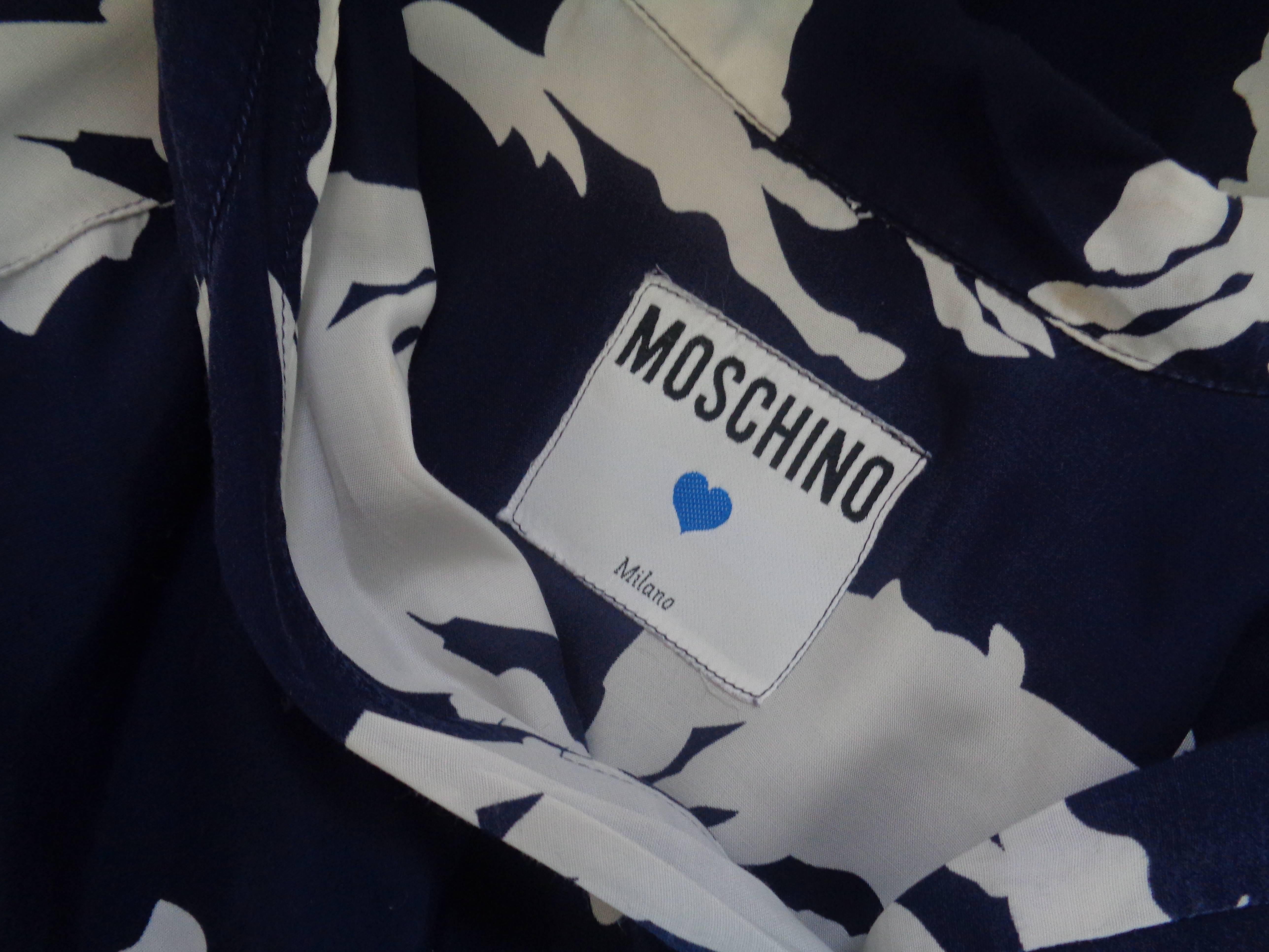 Moschino White Blu Shirt In Excellent Condition In Capri, IT